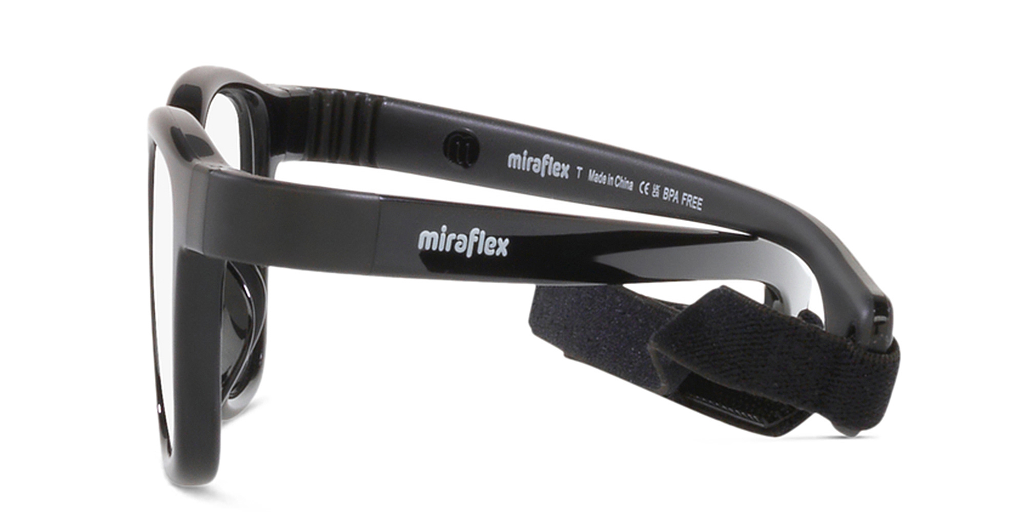 Shop Mira Flex Logo Kids Square Eyeglasses in Black online.