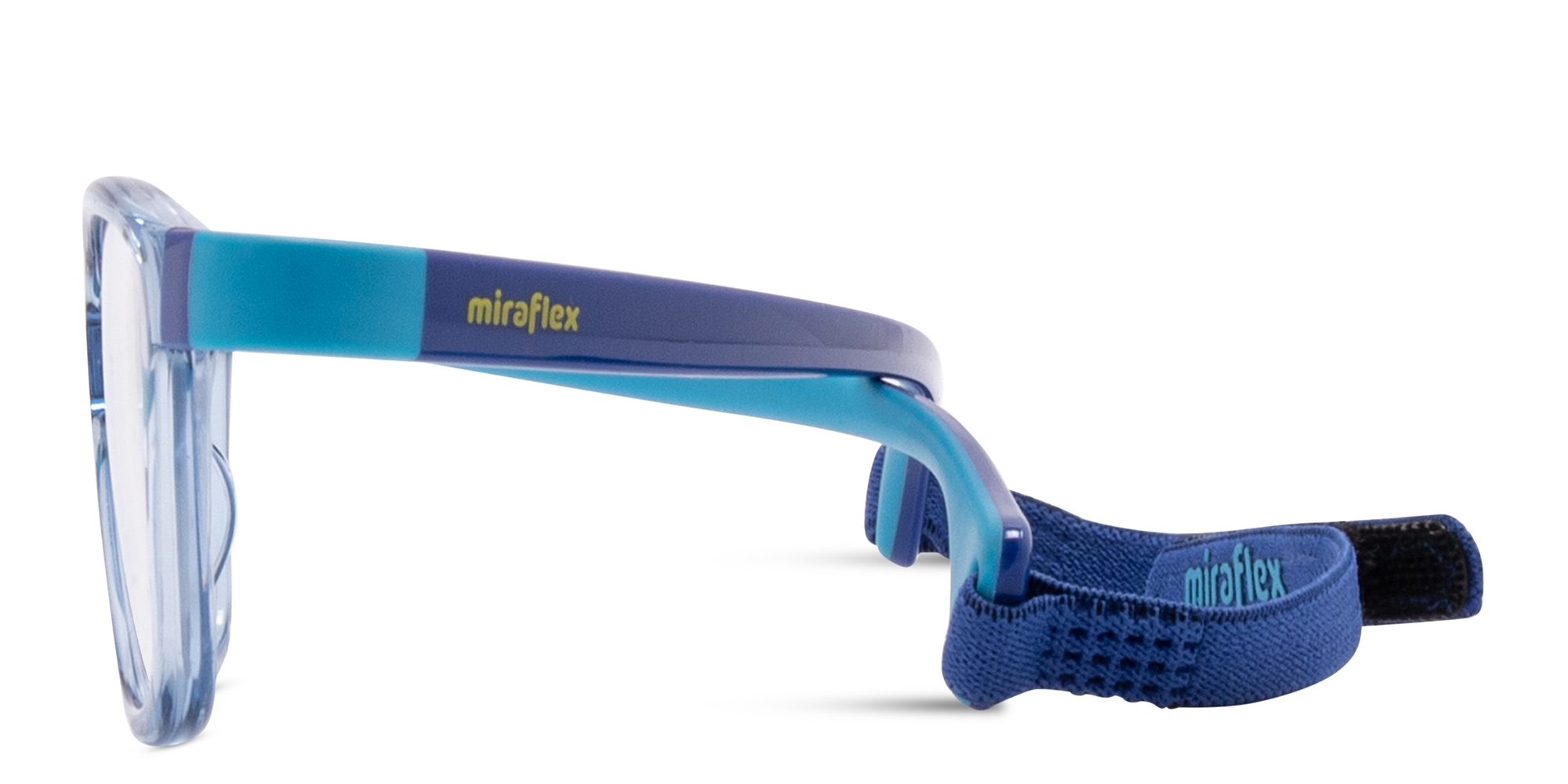 Mira Flex Flexible & Safe Kids Square Eyeglasses in Shiny Light Blue – Product Photo 3
