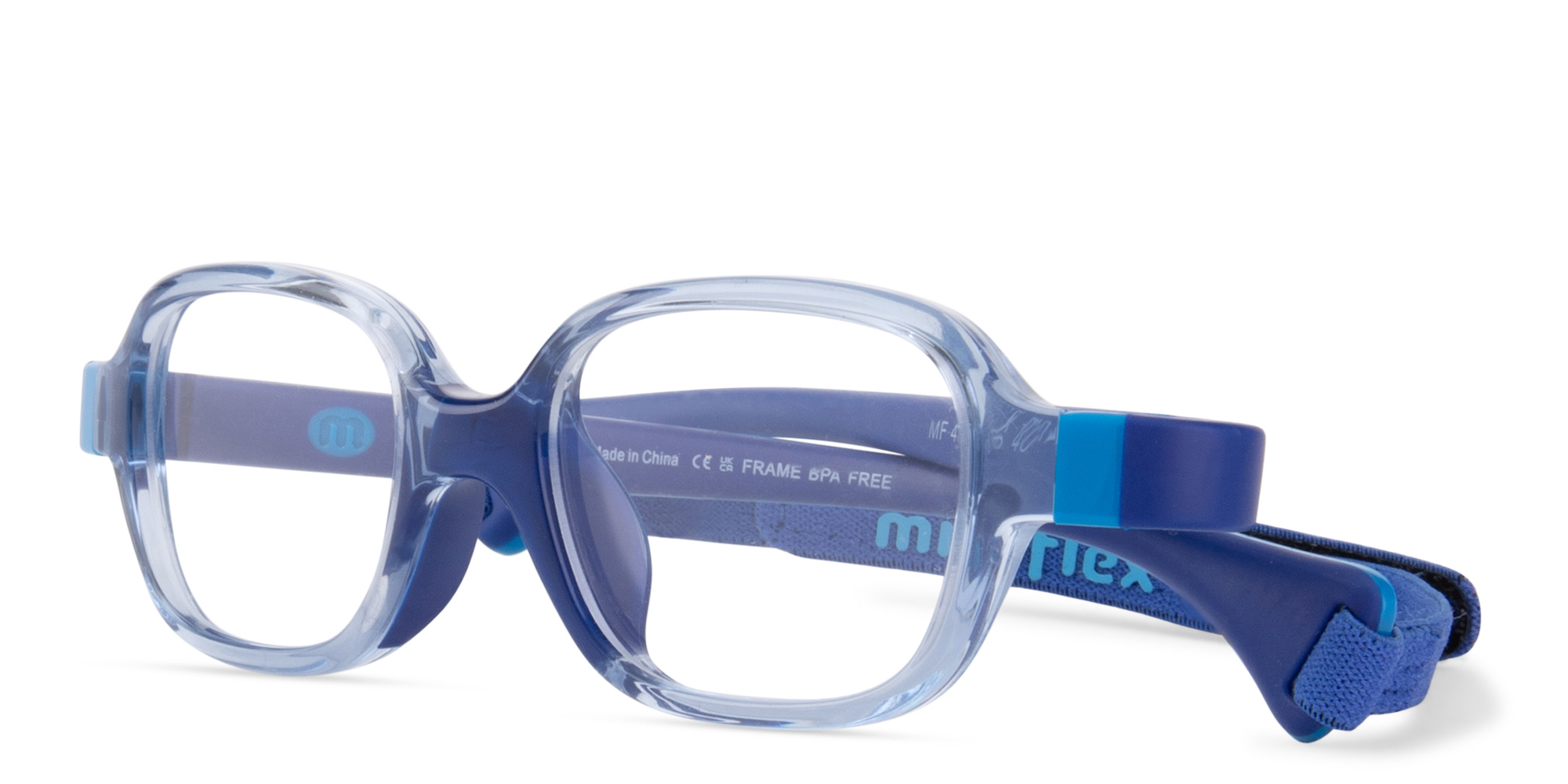 Shop Mira Flex Kids Rectangle Eyeglasses in Blue online.
