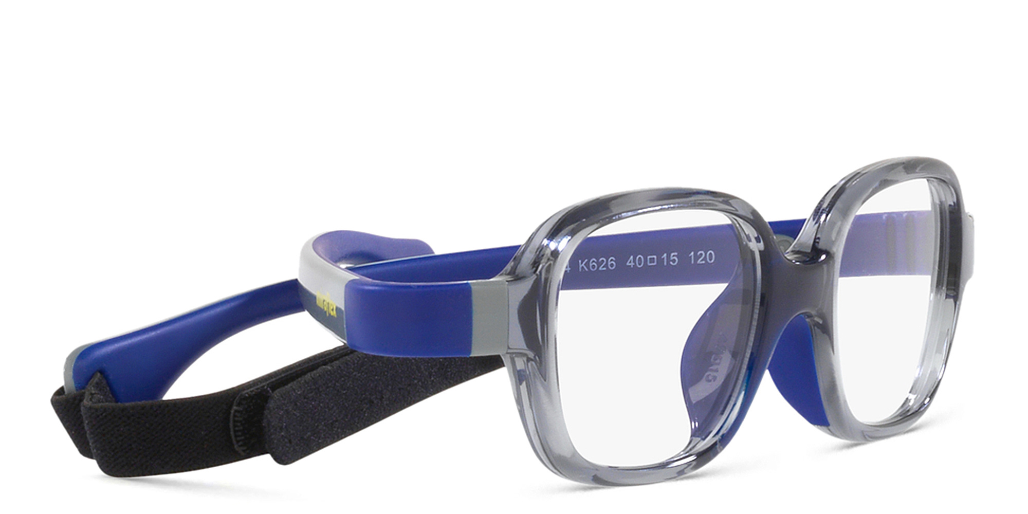 Mira Flex Logo Kids Rectangle Eyeglasses in Grey – Product Photo 4