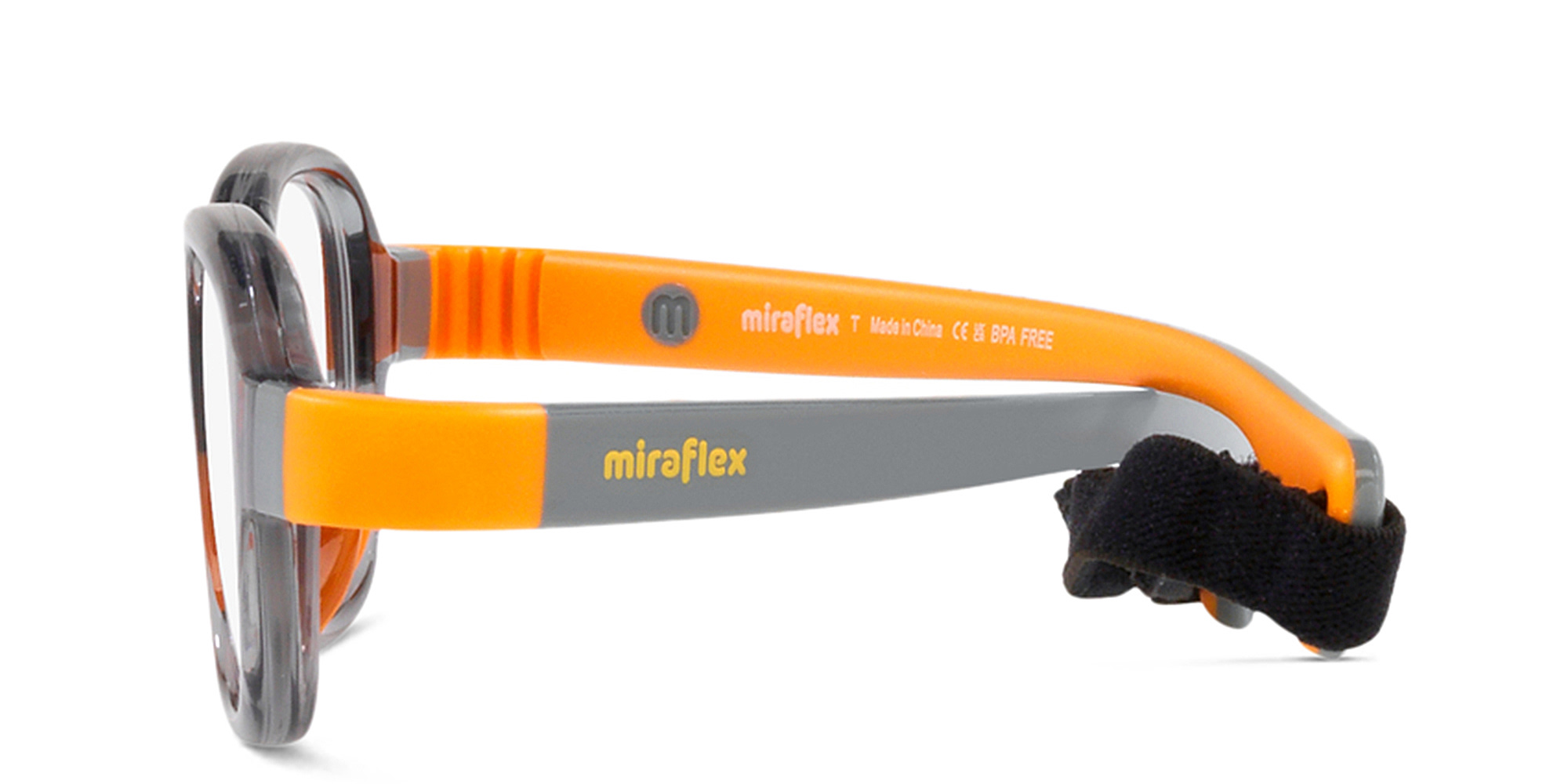 Shop Mira Flex Logo Kids Rectangle Eyeglasses in Transparent Grey online.