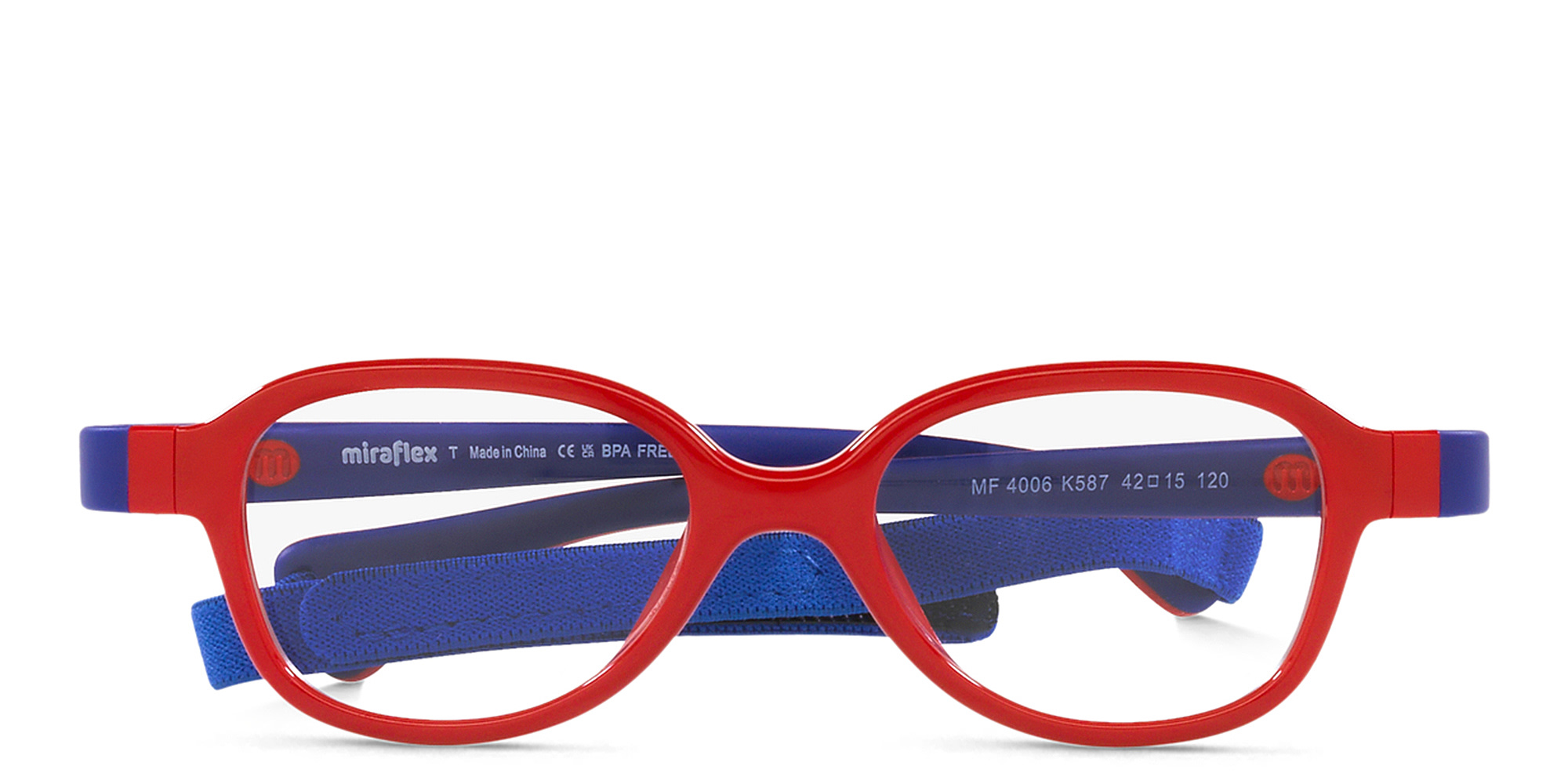 Shop Mira Flex Logo Kids Square Eyeglasses in Red online.