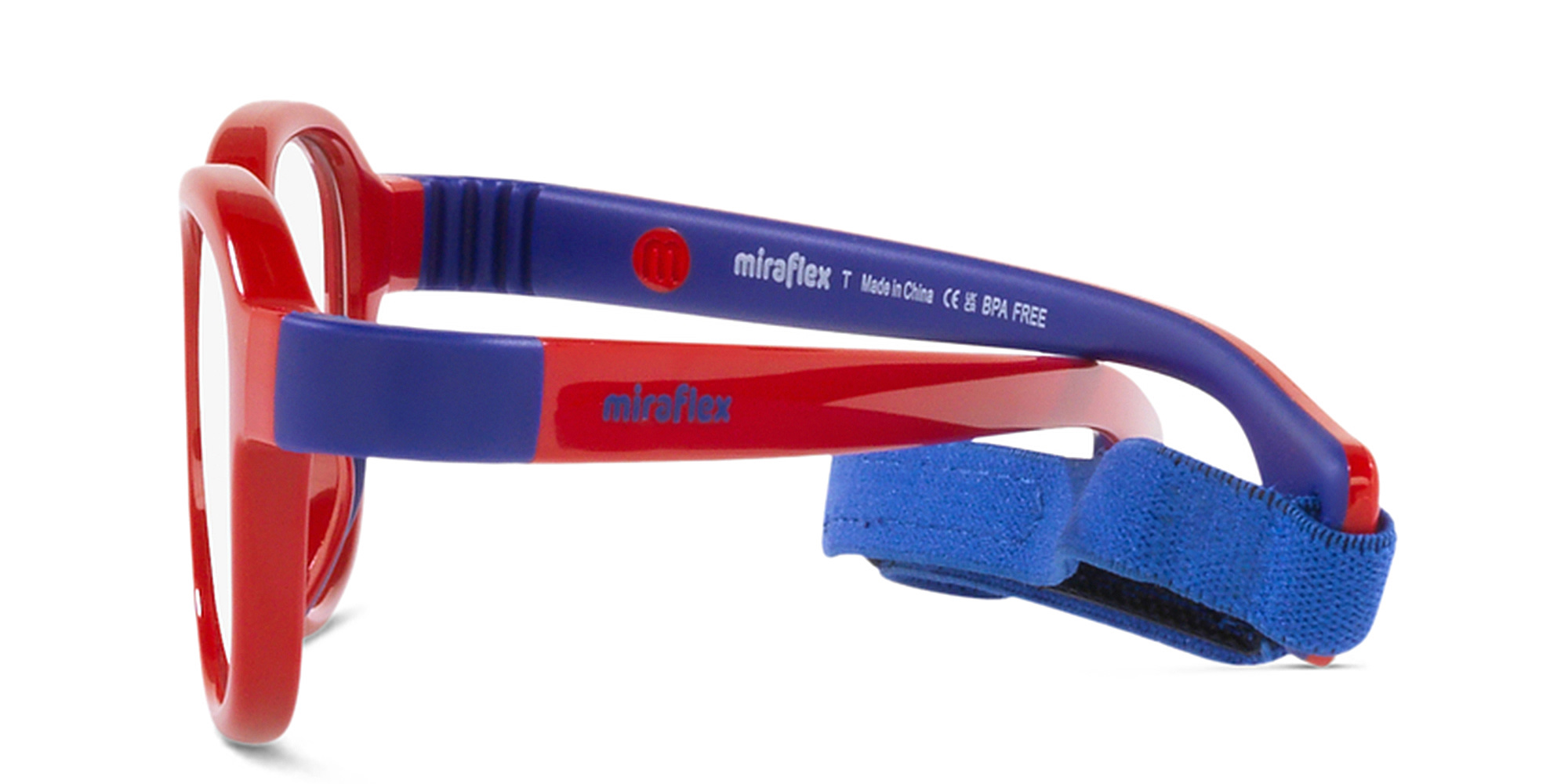 Shop Mira Flex Logo Kids Square Eyeglasses in Red online.