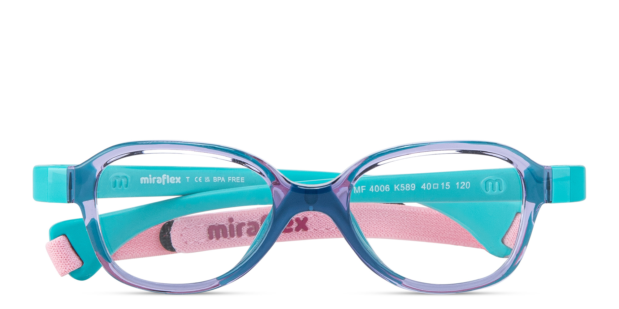 Shop Mira Flex Logo Kids Square Eyeglasses in Green online.