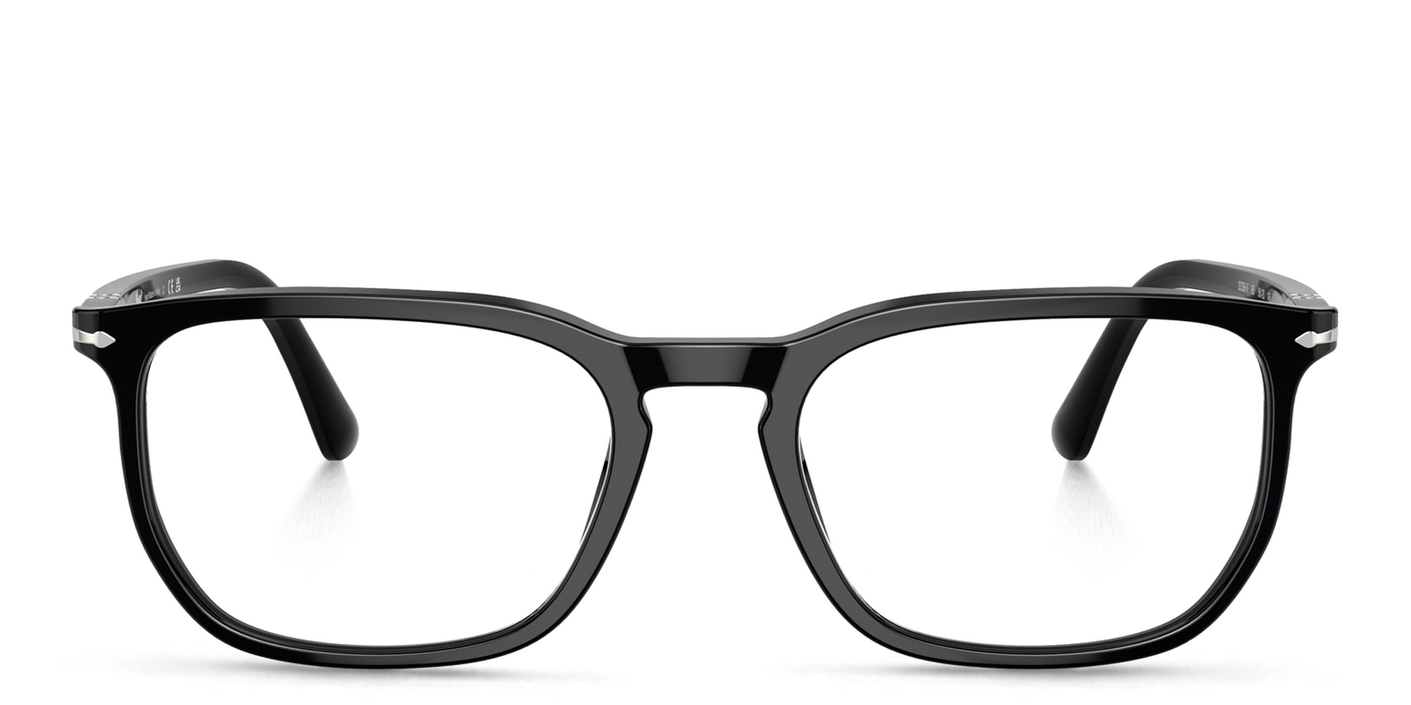 Shop PERSOL Unisex Rectangle Eyeglasses in Black online.