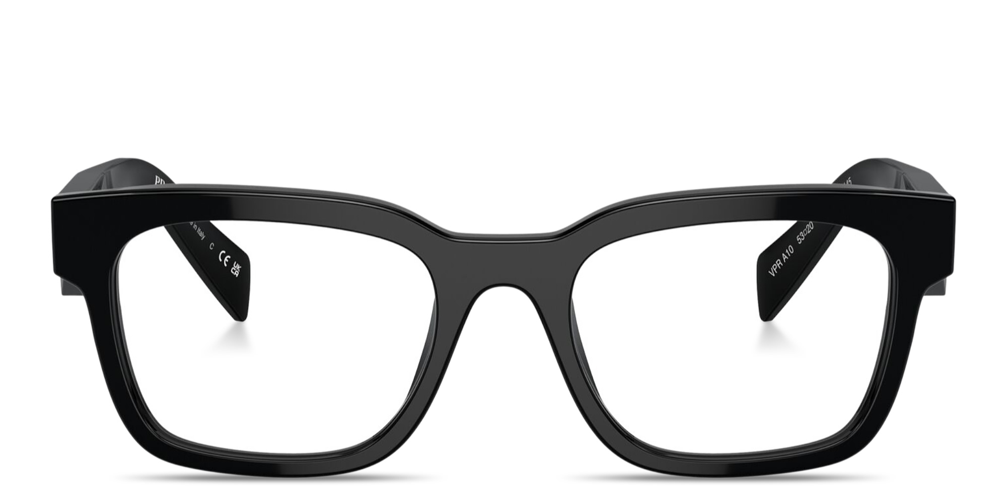 Shop PRADA Logo Signature Pillow Eyeglasses in Black online.