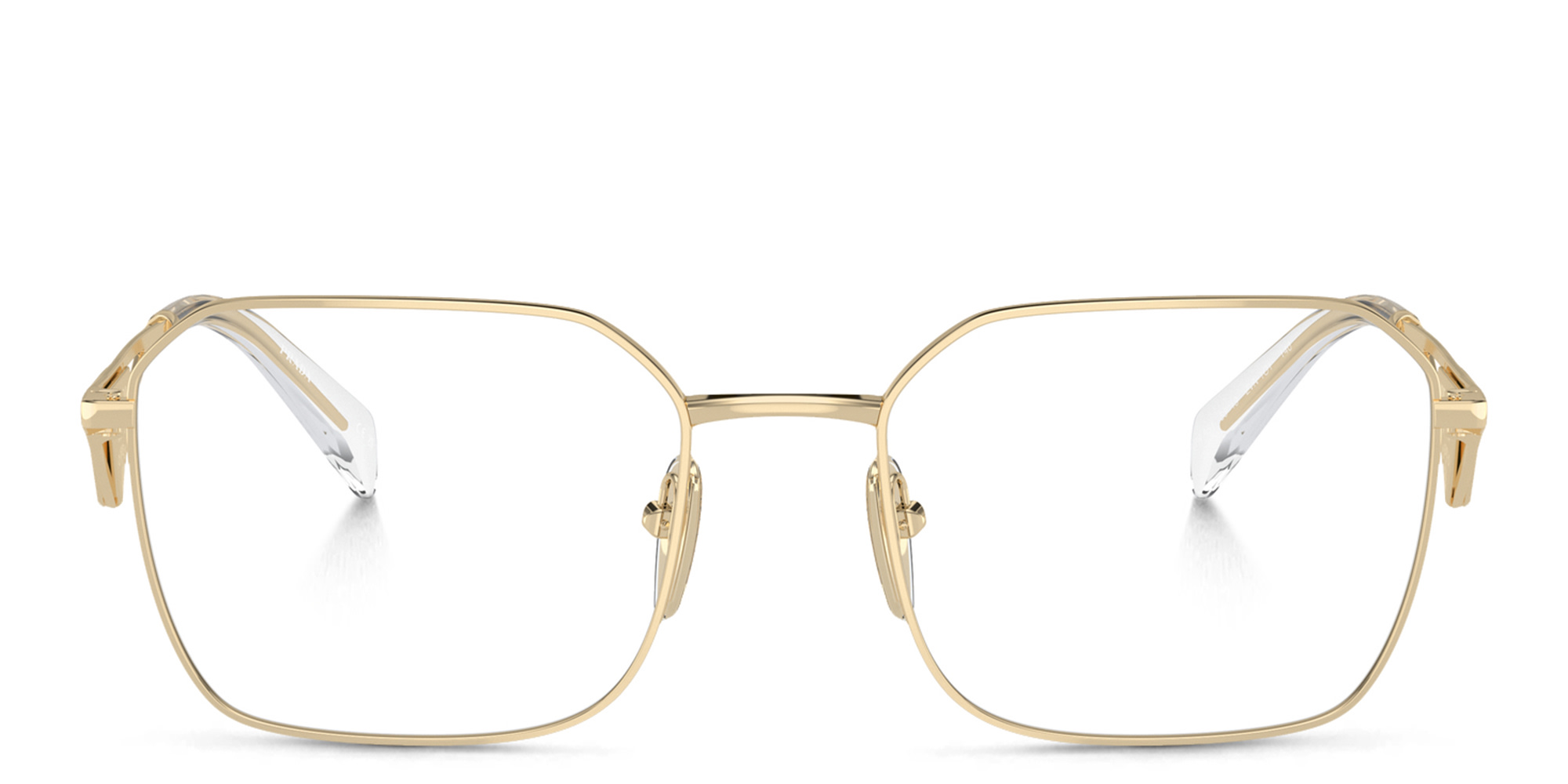 PRADA Wide Irregular Eyeglasses in Pale Gold – Product Photo 1
