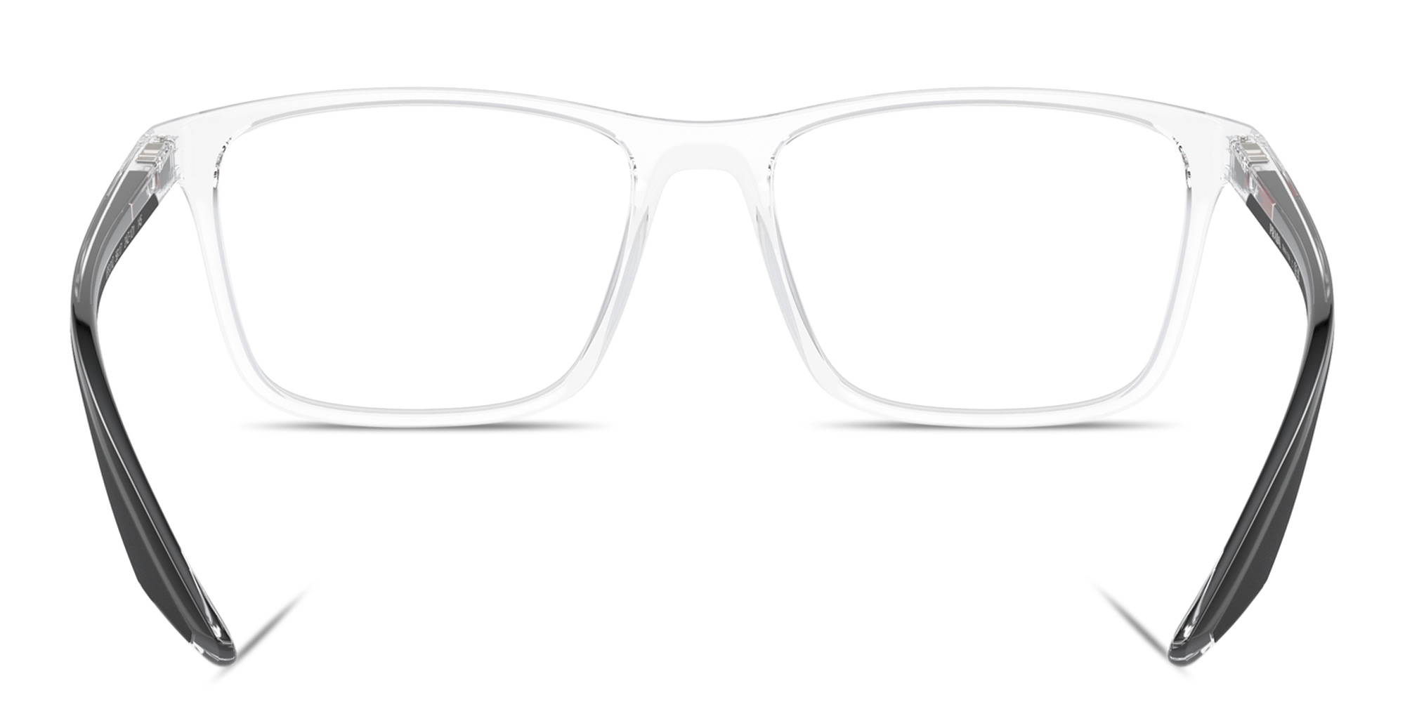 Shop Prada Linea Rossa Logo Pillow Eyeglasses in Clear online.