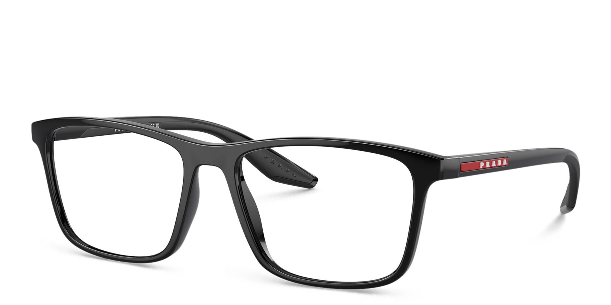 Prada Linea Rossa Wide Pillow Eyeglasses in Black – Product Photo 2