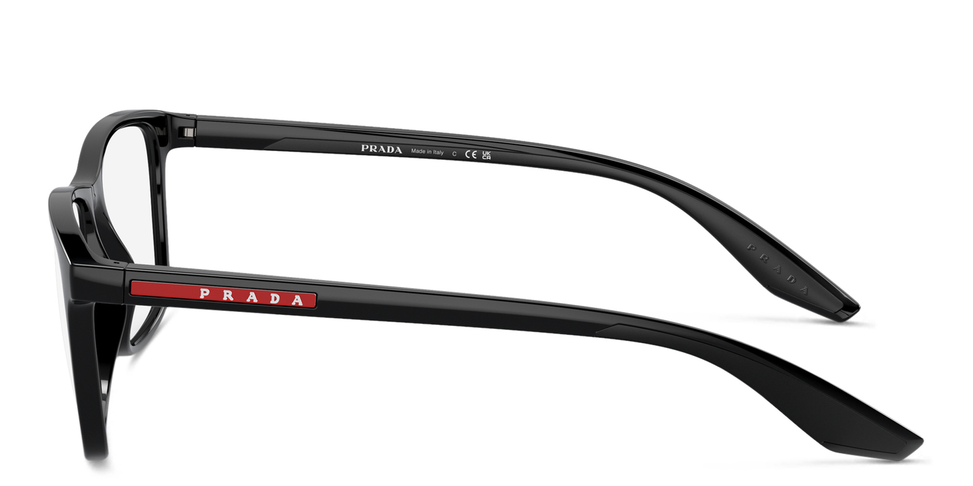 Prada Linea Rossa Wide Pillow Eyeglasses in Black – Product Photo 3