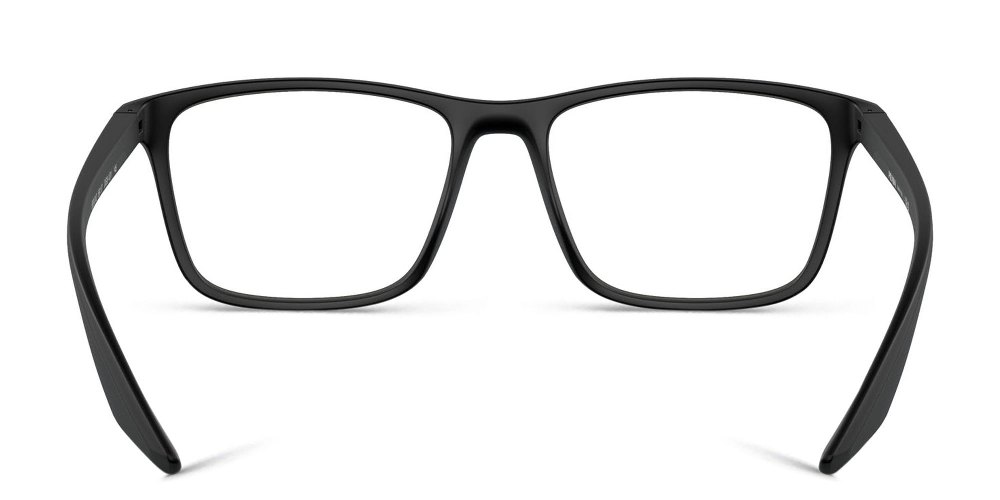 Shop Prada Linea Rossa Wide Pillow Eyeglasses in Black Rubber online.