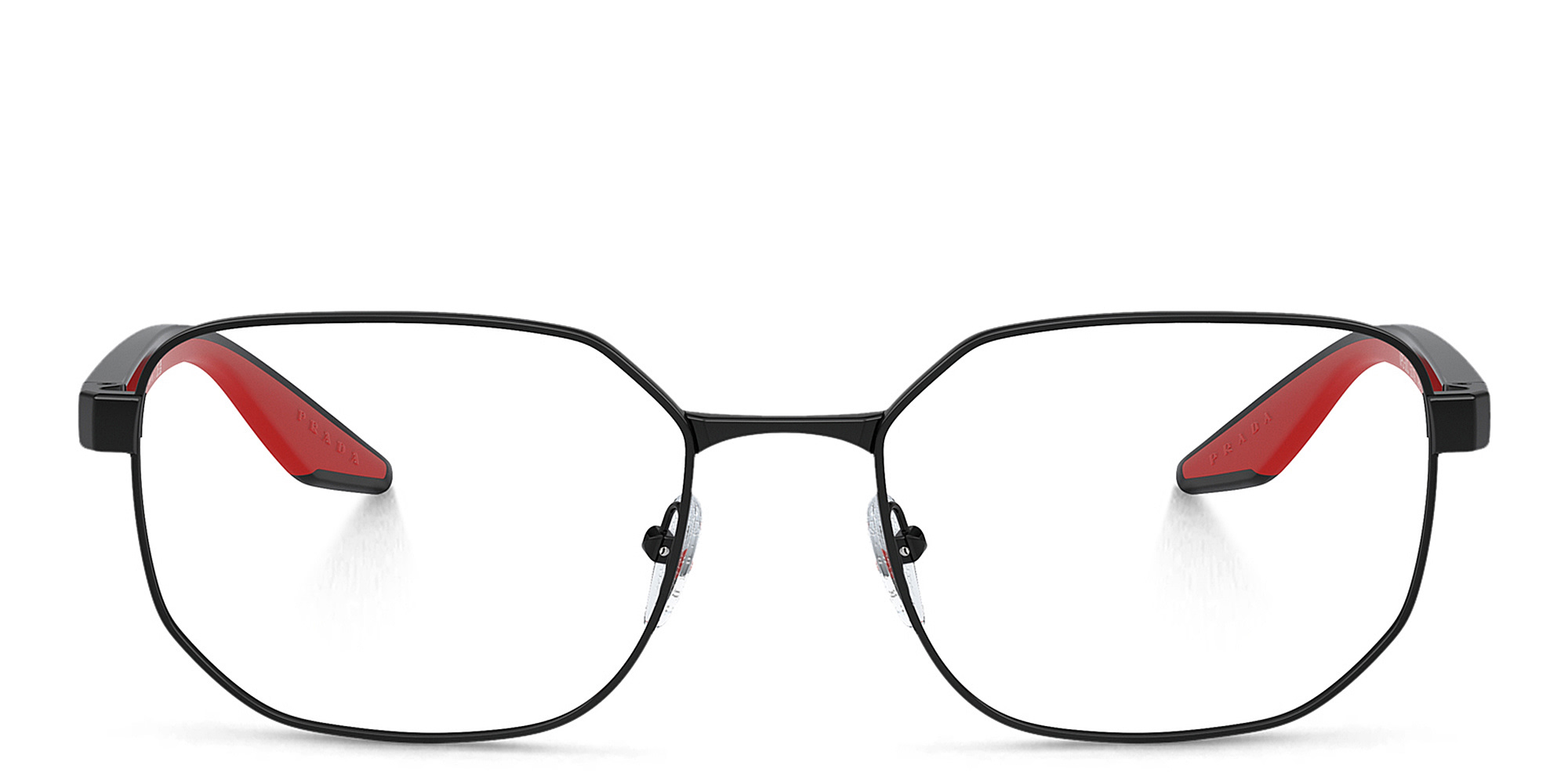 نظارات طبية غير منتظمة واسعة من برادا لينيا روسا بلون أسود - صورة المنتج 1