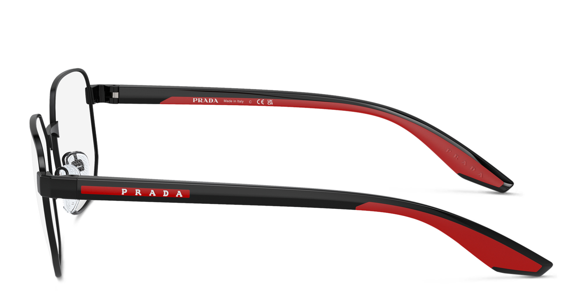 Prada red and black glasses discount