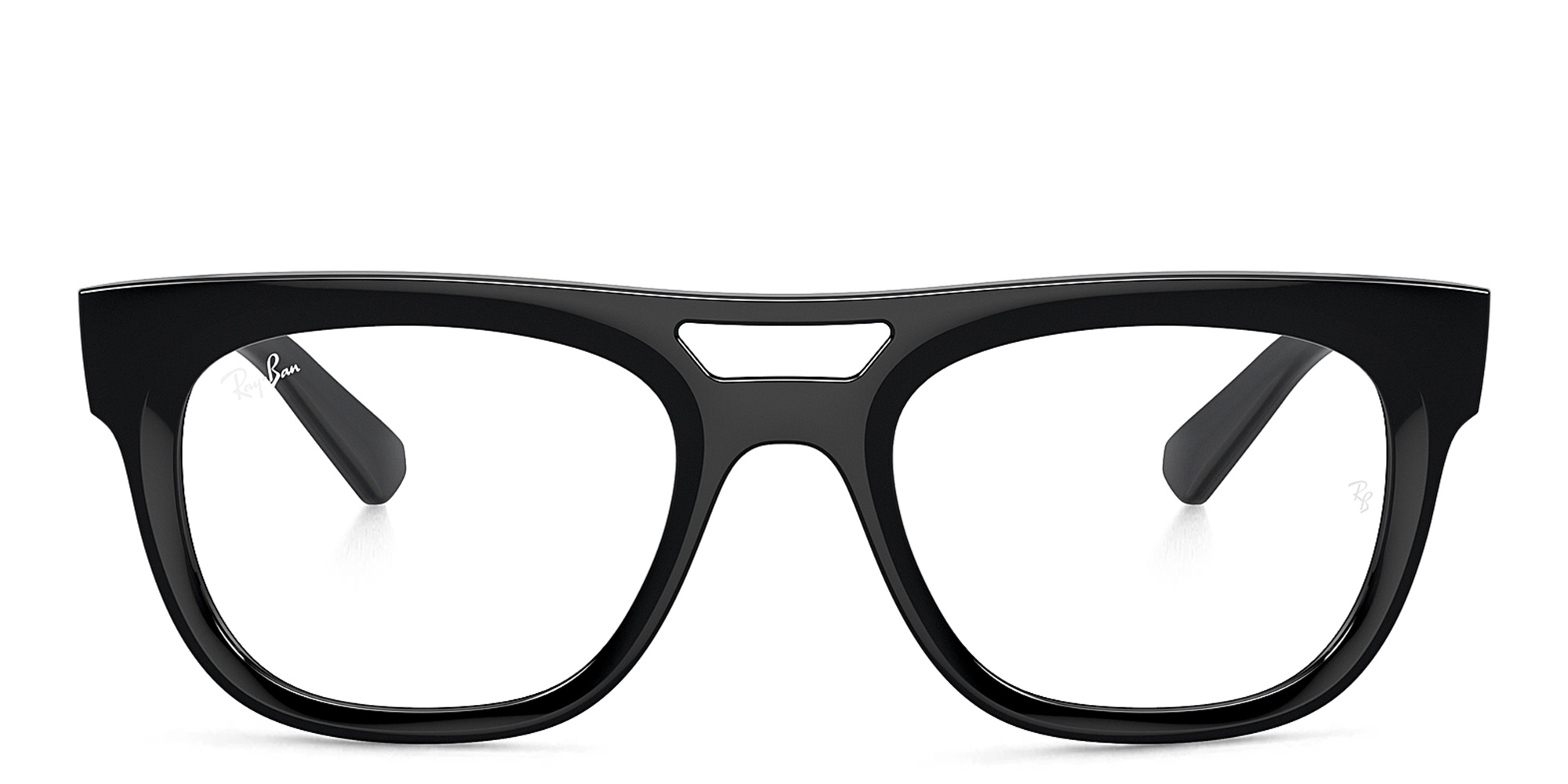 نظارات طبية مربّعة للجنسين من راي بان بلون أسود - صورة المنتج 1