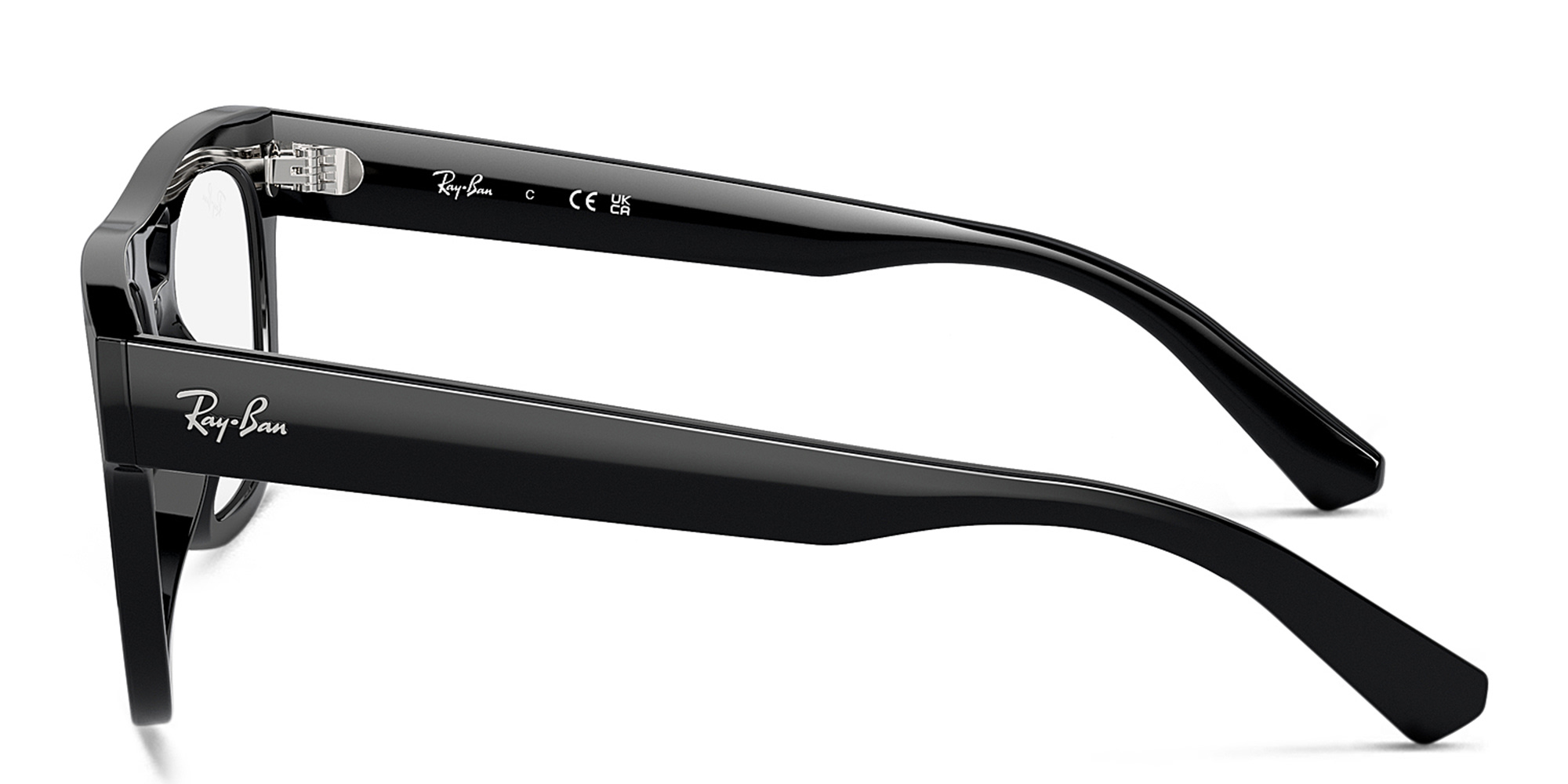نظارات طبية مربّعة للجنسين من راي بان بلون أسود - صورة المنتج 3