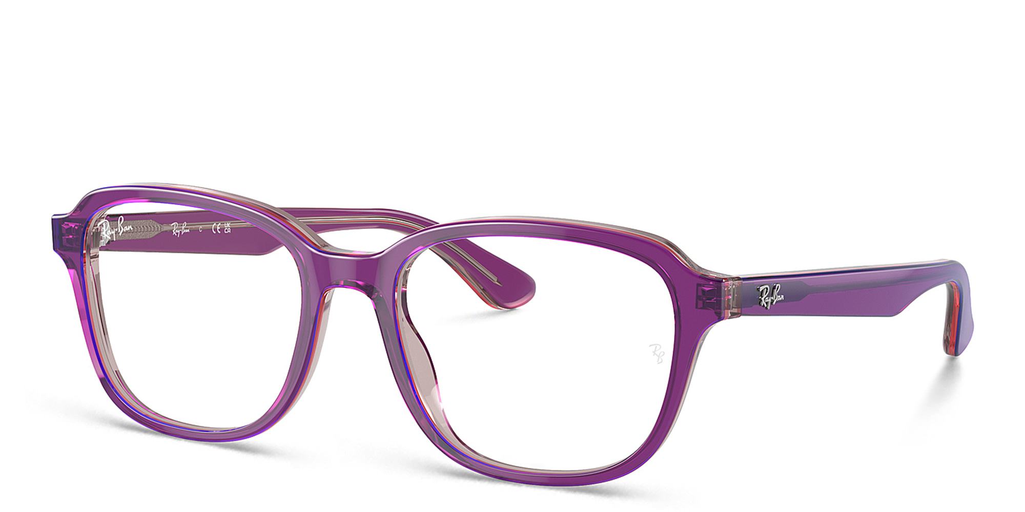Shop Ray-Ban Junior Kids Pillow Eyeglasses in Top Purple & Pink & Beige online.