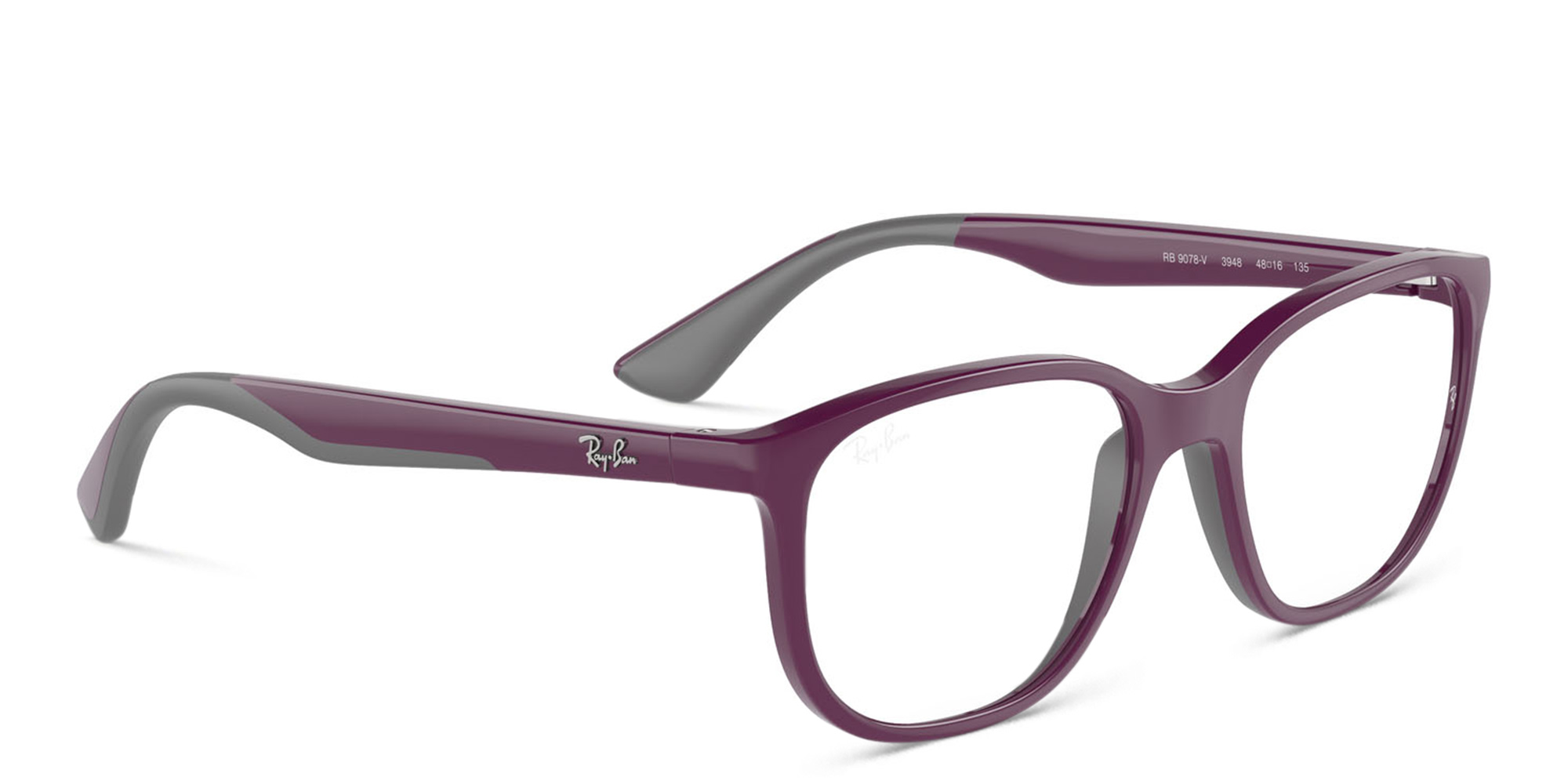 Shop Ray-Ban Junior Kids Square Eyeglasses in Purple online.