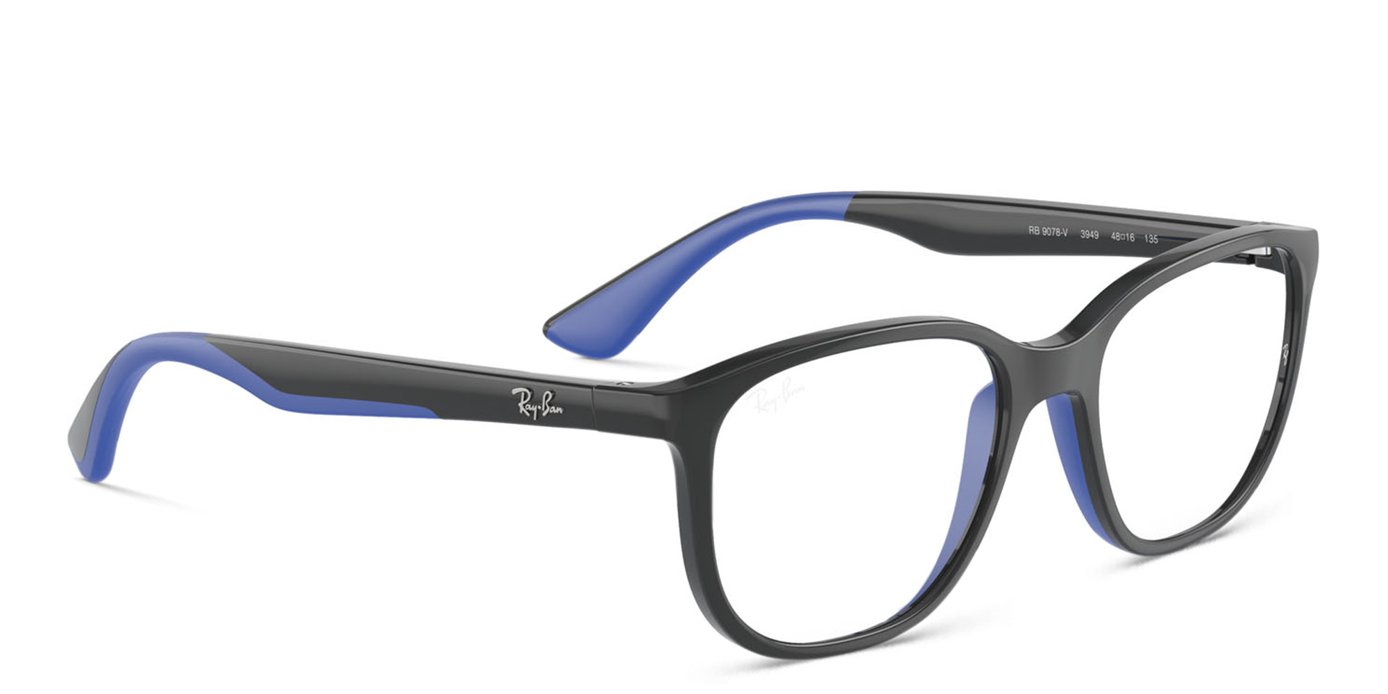 Ray-Ban Junior Kids Square Eyeglasses in Grey On Blue – Product Photo 4