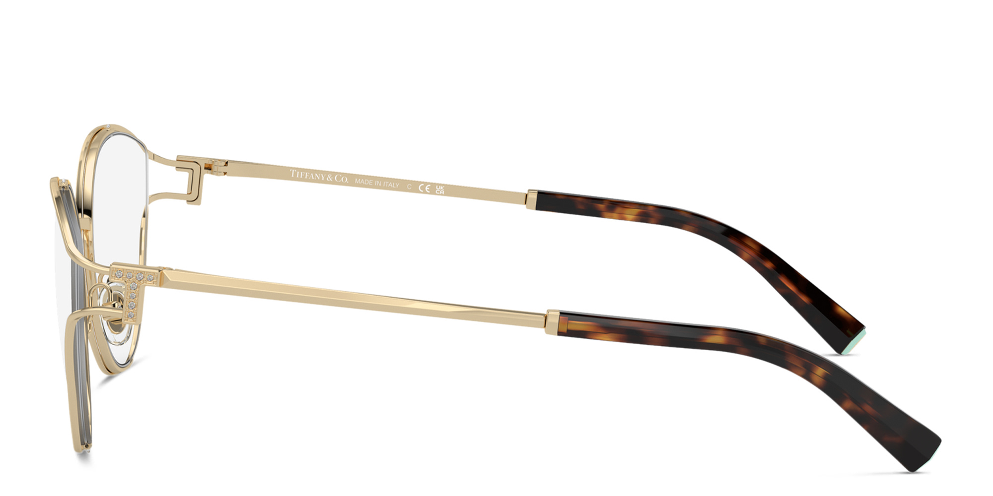نظارات طبية بإطار بيضاوي من تيفاني أند كو بلون ذهبي فاتح - صورة المنتج 3