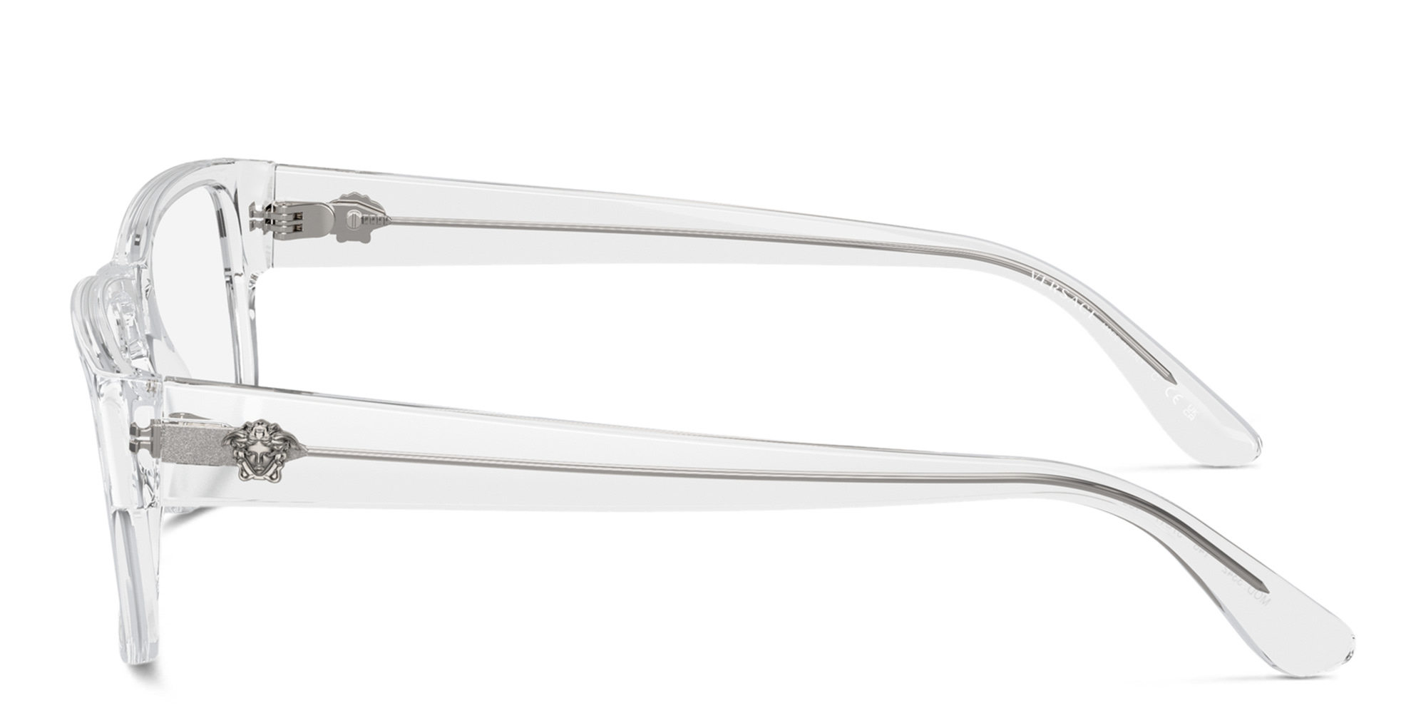 VERSACE Medusa Wide Rectangle Eyeglasses in Clear – Product Photo 3