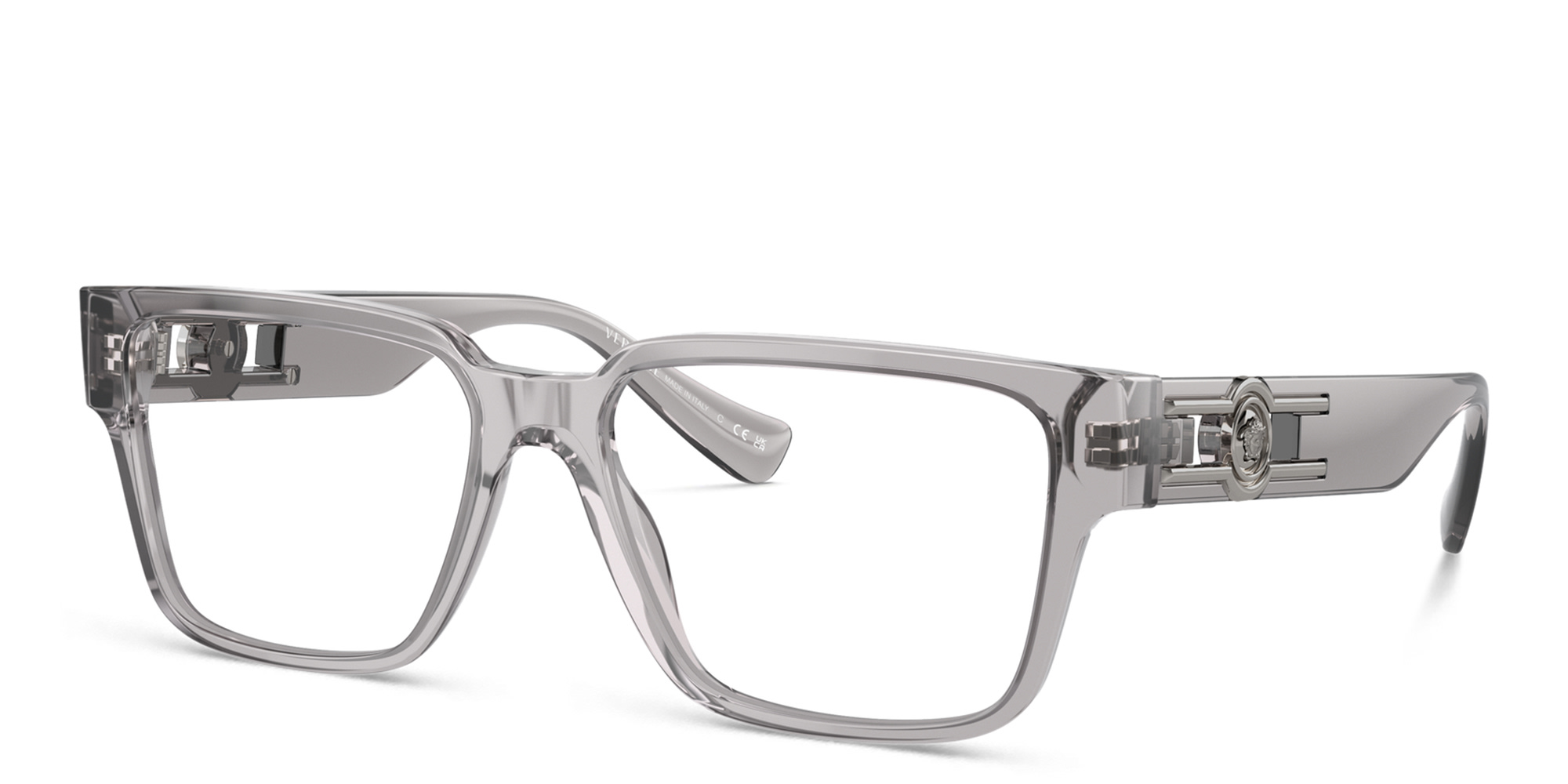 VERSACE Rectangle Eyeglasses in Grey Transparent – Product Photo 2