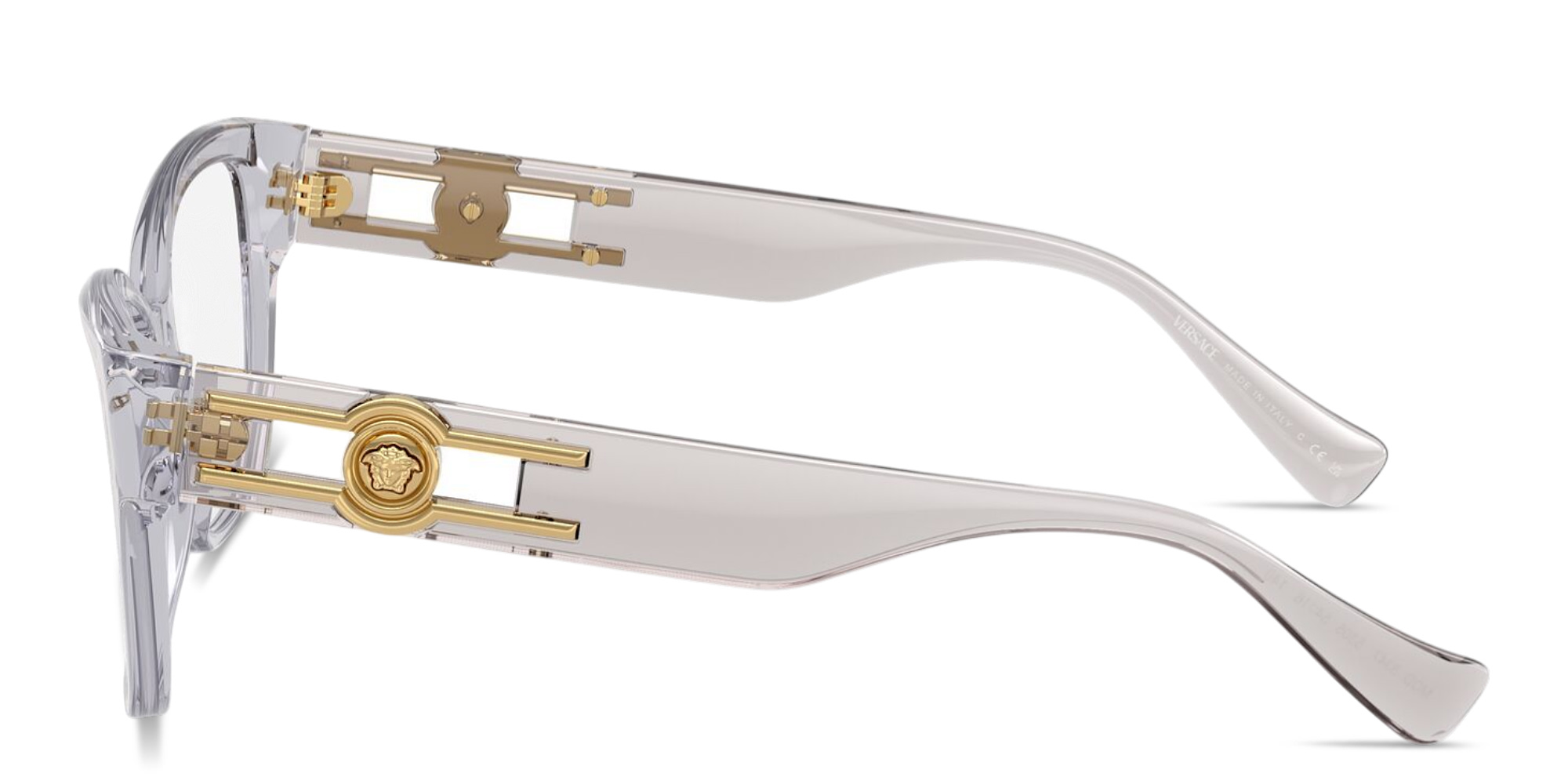 Shop VERSACE Medusa Cat-Eye Eyeglasses in Grey online.