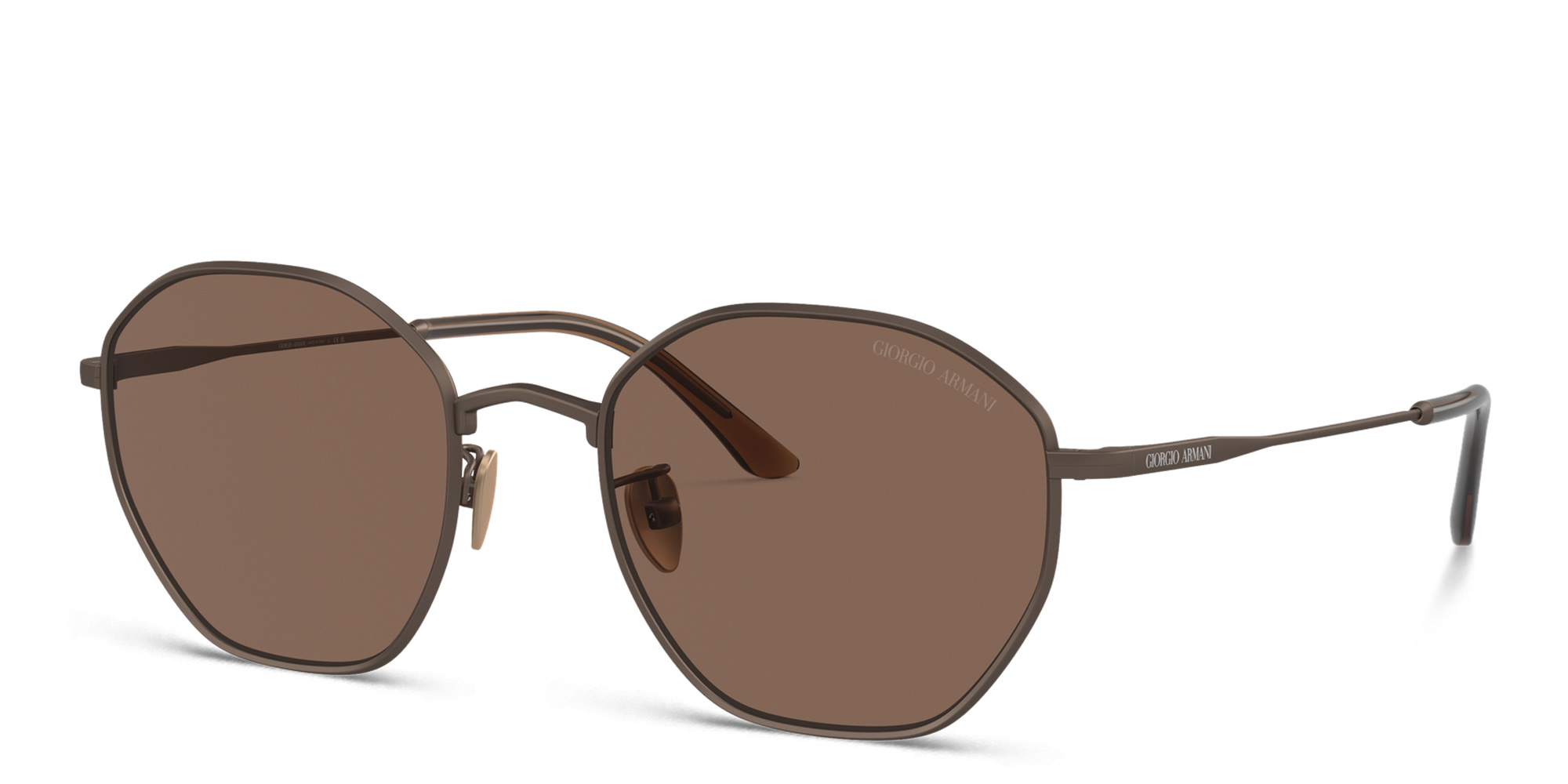 Shop GIORGIO ARMANI Square Sunglasses in Brown online.