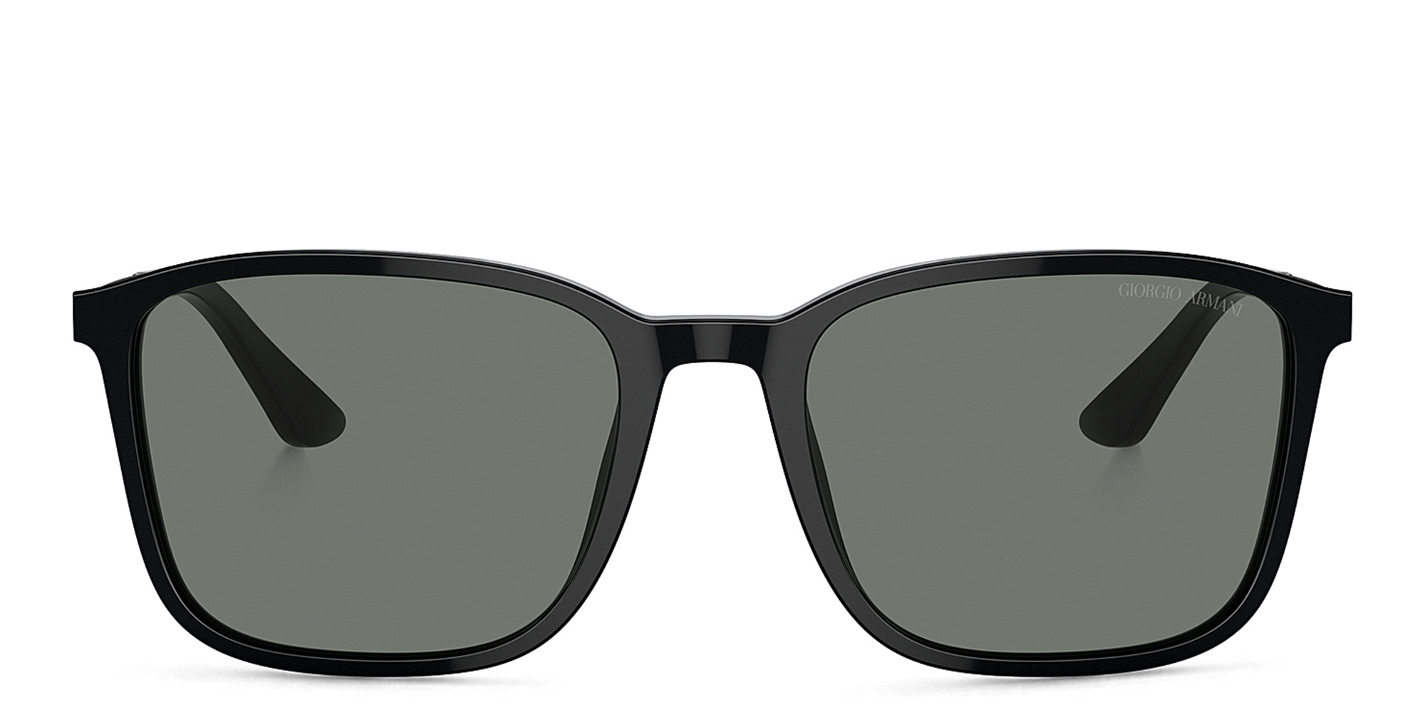 Shop GIORGIO ARMANI Rectangle Sunglasses in Black online.