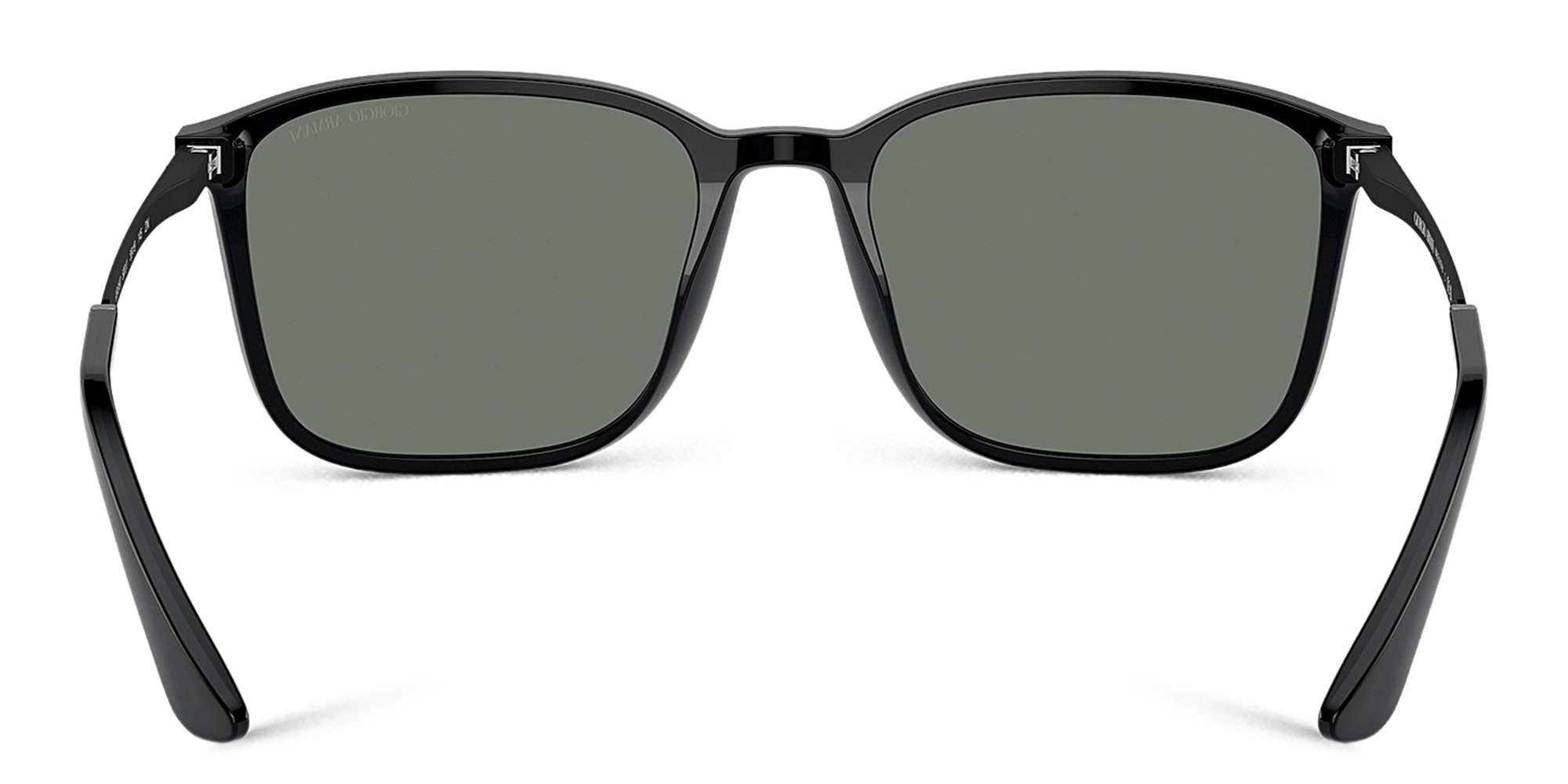 Shop GIORGIO ARMANI Rectangle Sunglasses in Black online.
