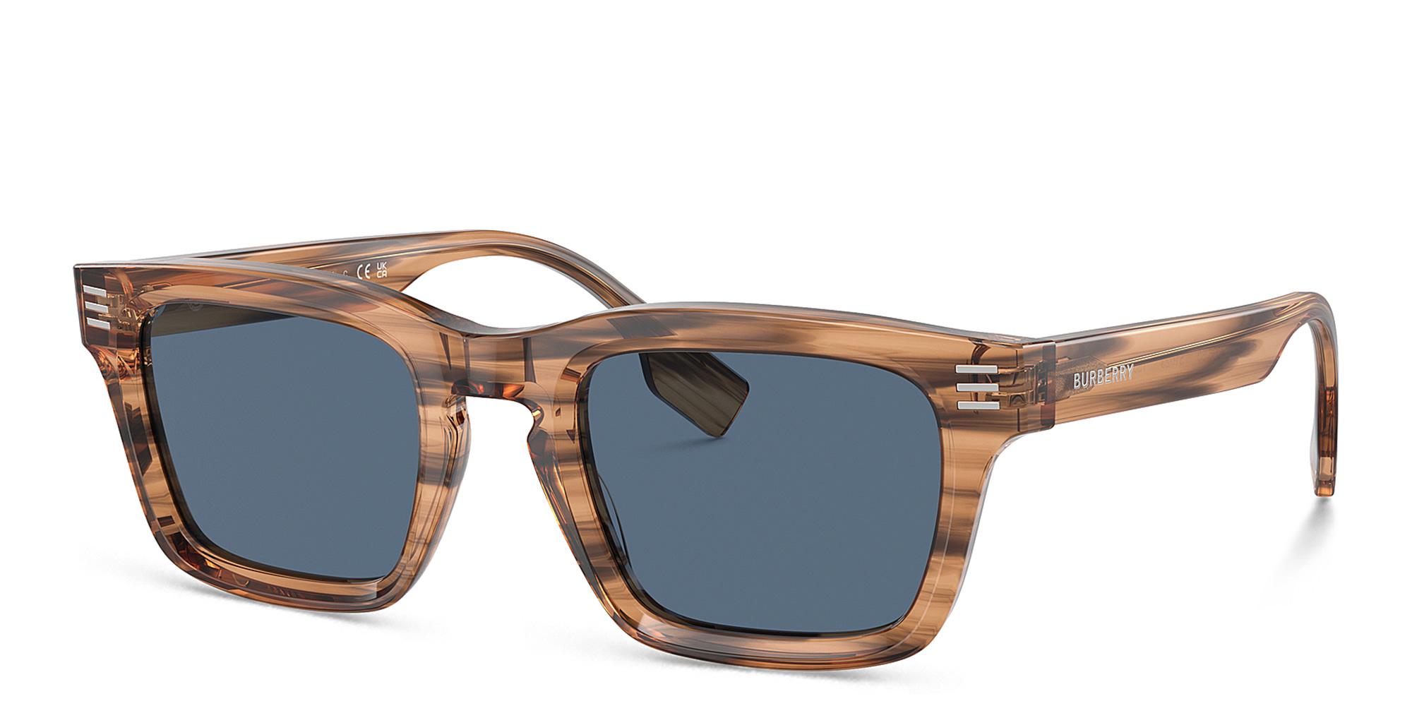 Shop BURBERRY Rectangle Sunglasses in Brown online.