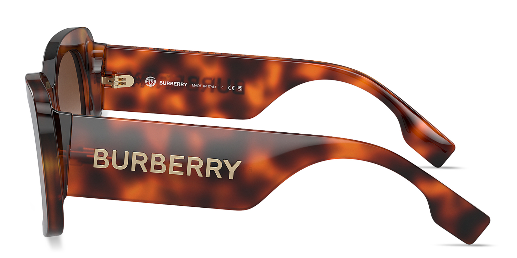 Shop BURBERRY Square Sunglasses in Havana online.