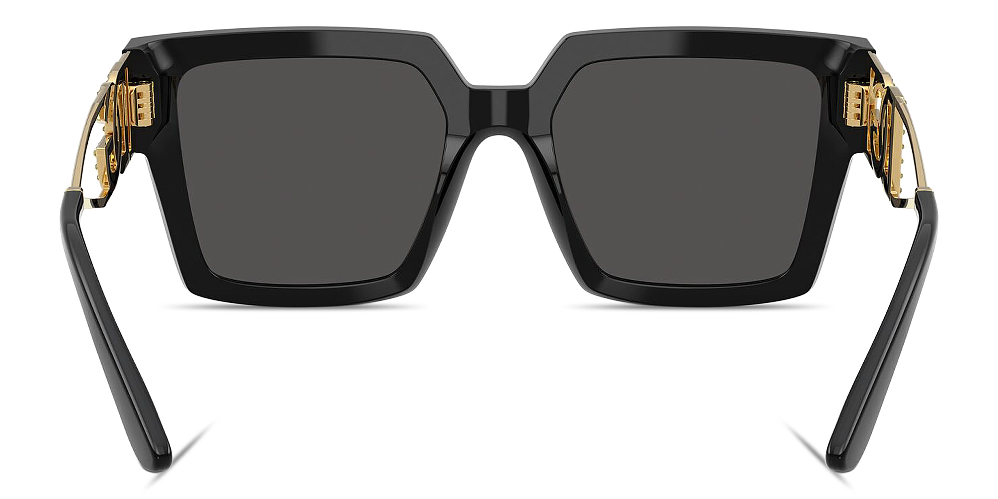 Shop Dolce & Gabbana Rhinestone DG Logo Square Sunglasses in Black online.