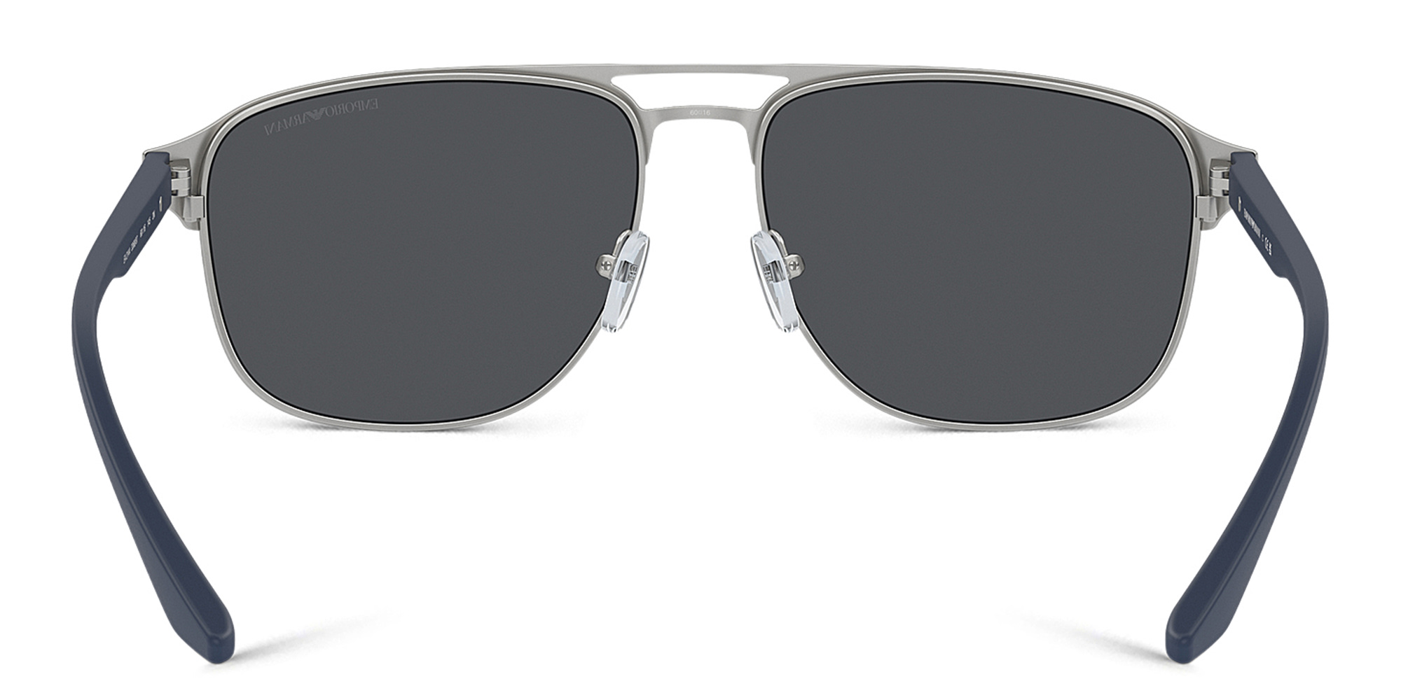 Emporio Armani Pilot Sunglasses in Matte Silver/Bluette – Product Photo 4