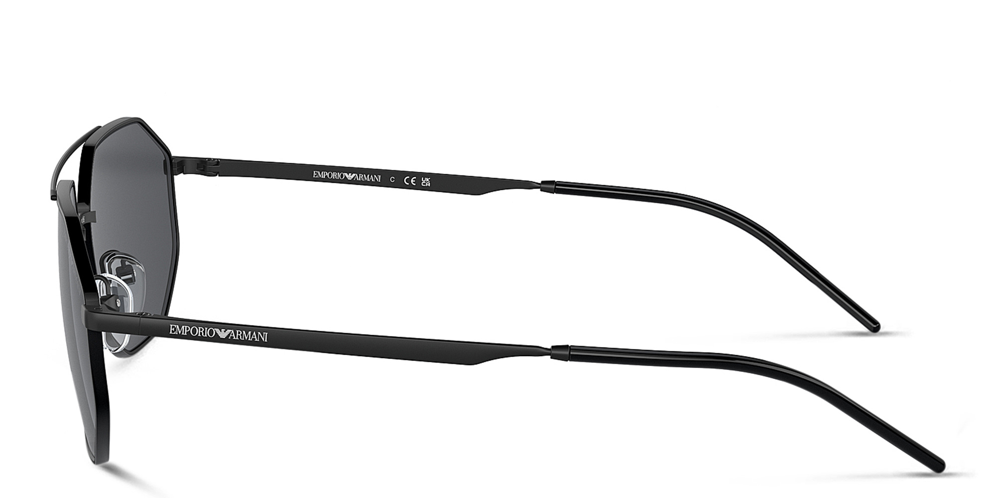 Emporio Armani Irregular Sunglasses in Matte Black – Product Photo 3