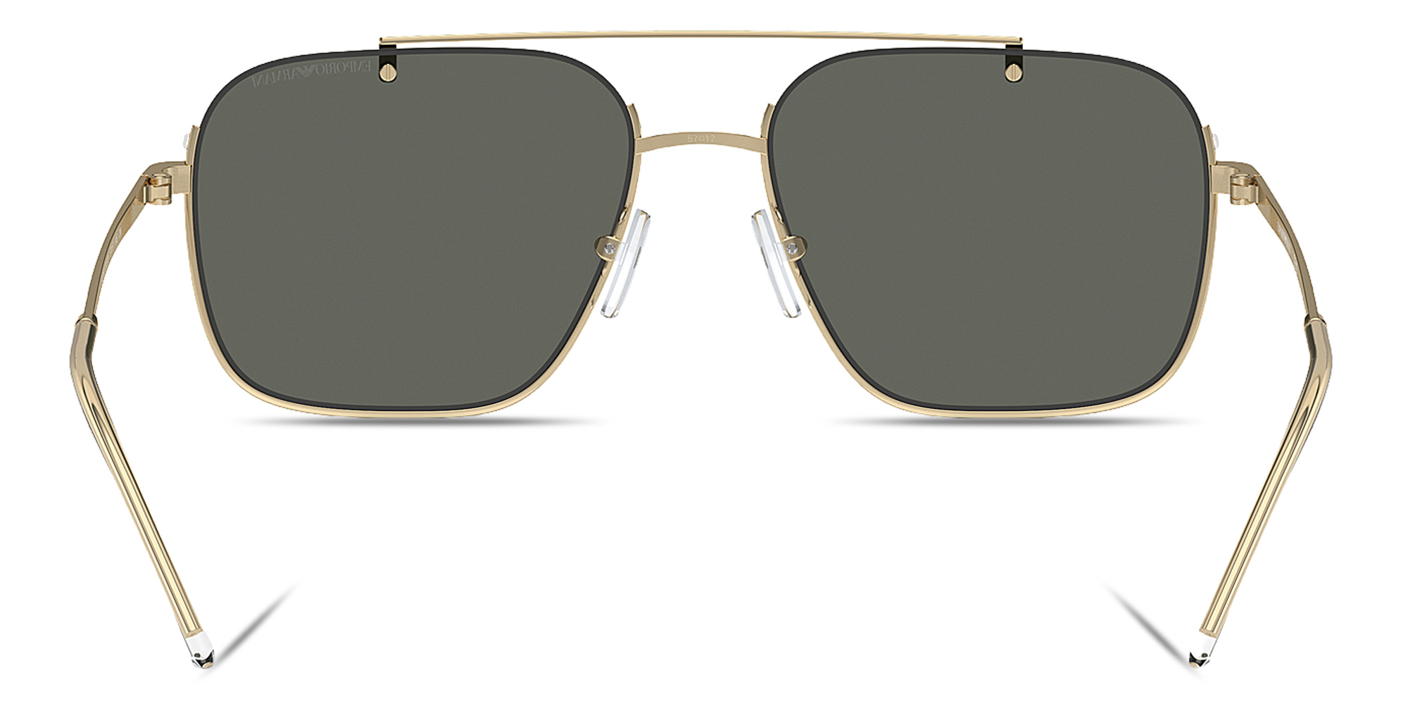 Emporio Armani Logo Half-Rim Rectangle Sunglasses in Gold – Product Photo 4