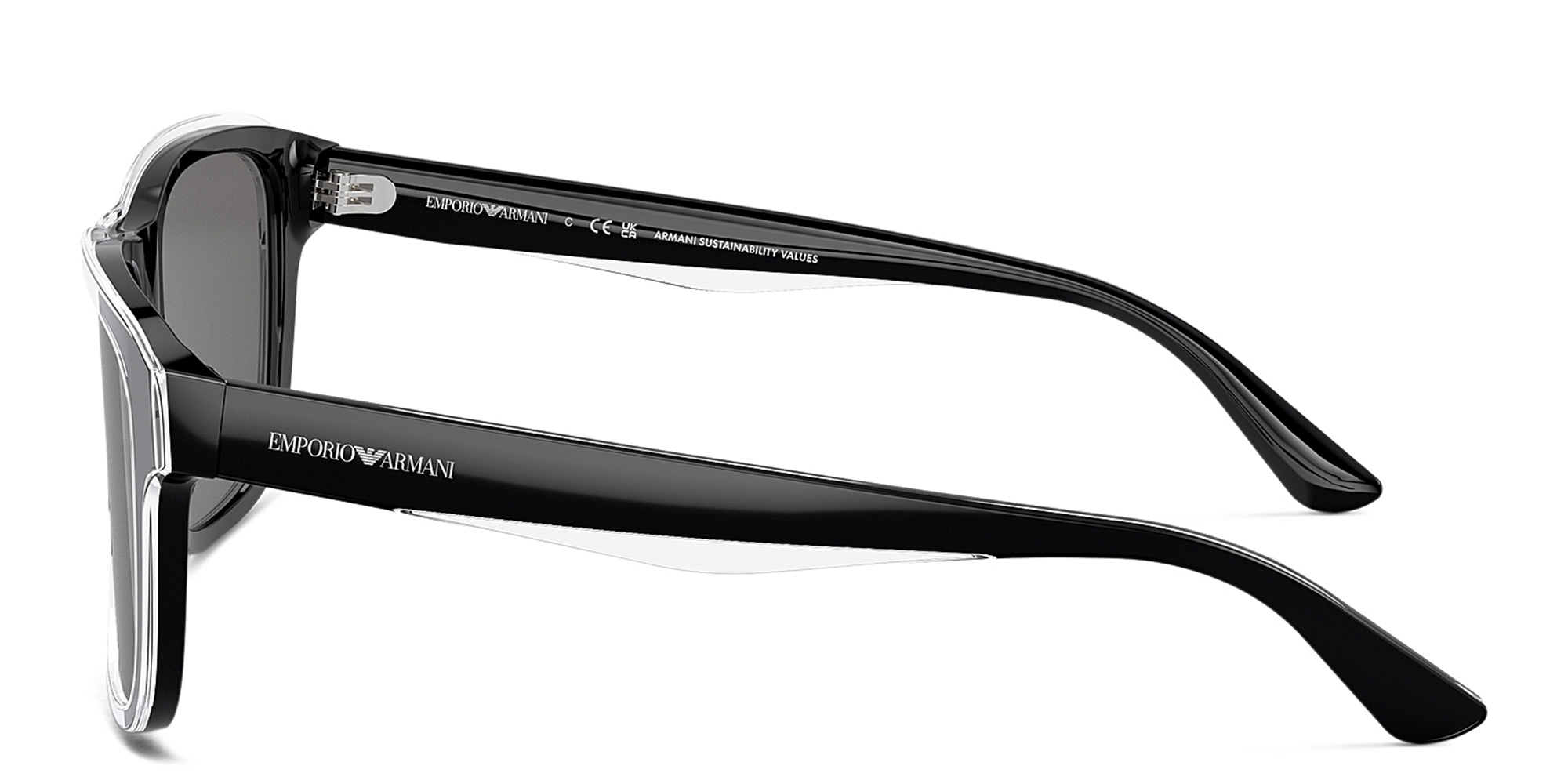 Emporio Armani Pillow Sunglasses in Black – Product Photo 3