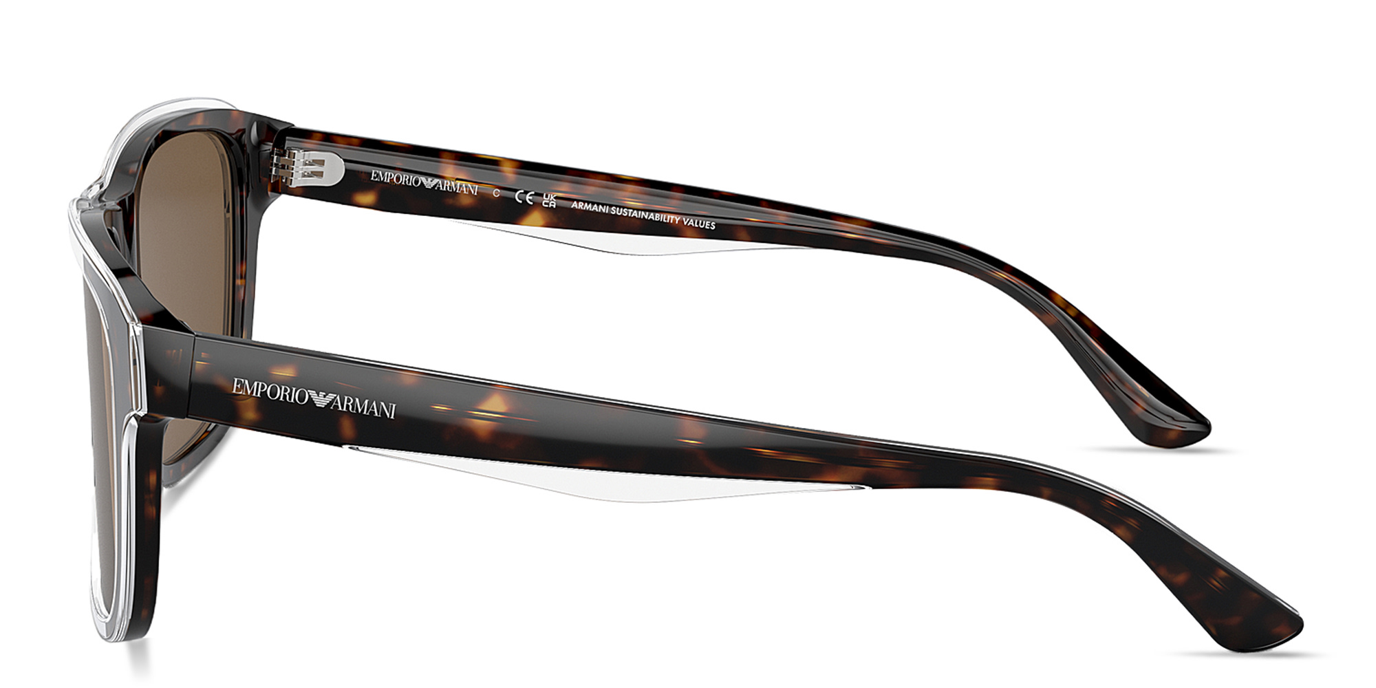 Emporio Armani Logo Pillow Sunglasses in Havana – Product Photo 3