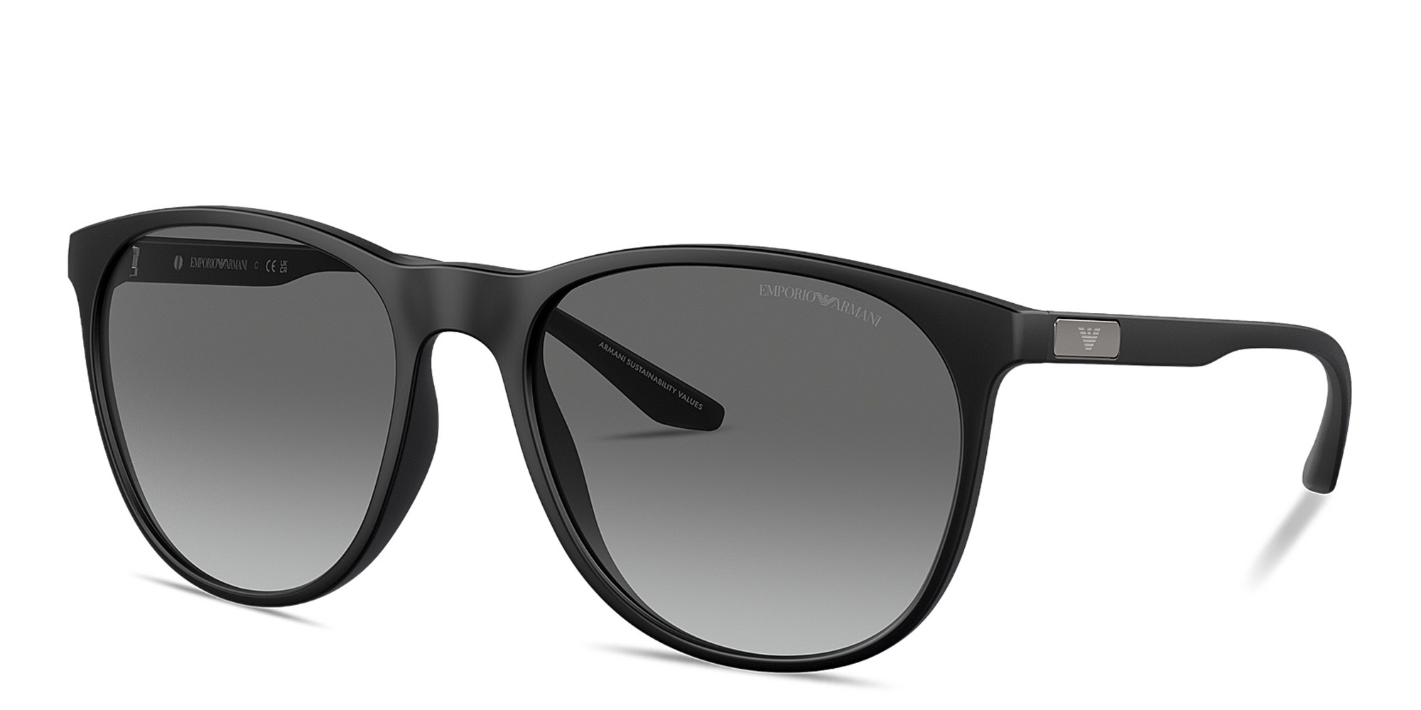 Emporio Armani Logo Panthos Sunglasses in Black – Product Photo 2