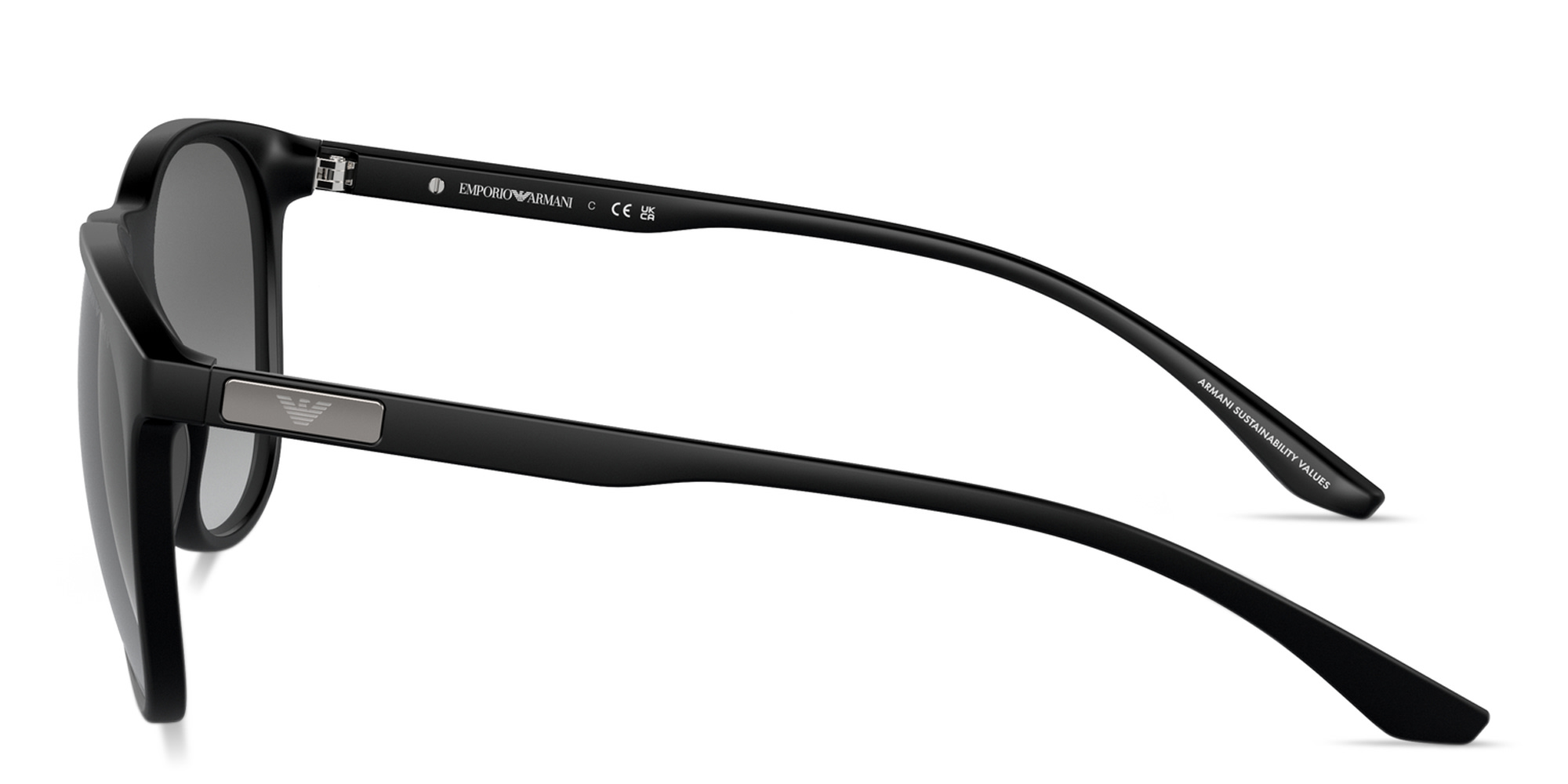 Emporio Armani Logo Panthos Sunglasses in Black – Product Photo 3