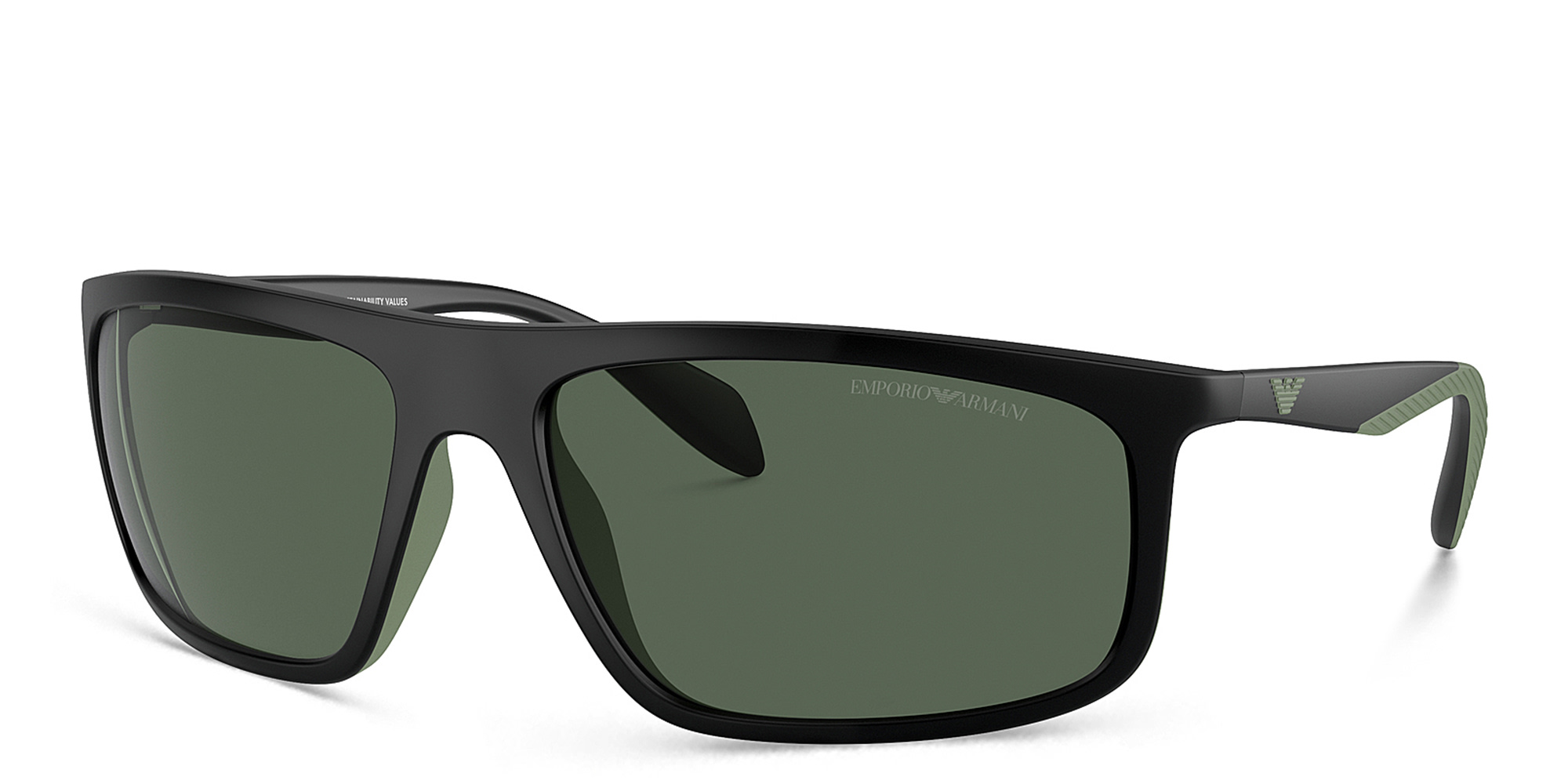 Emporio Armani Pilot Sunglasses in Matte Black – Product Photo 2