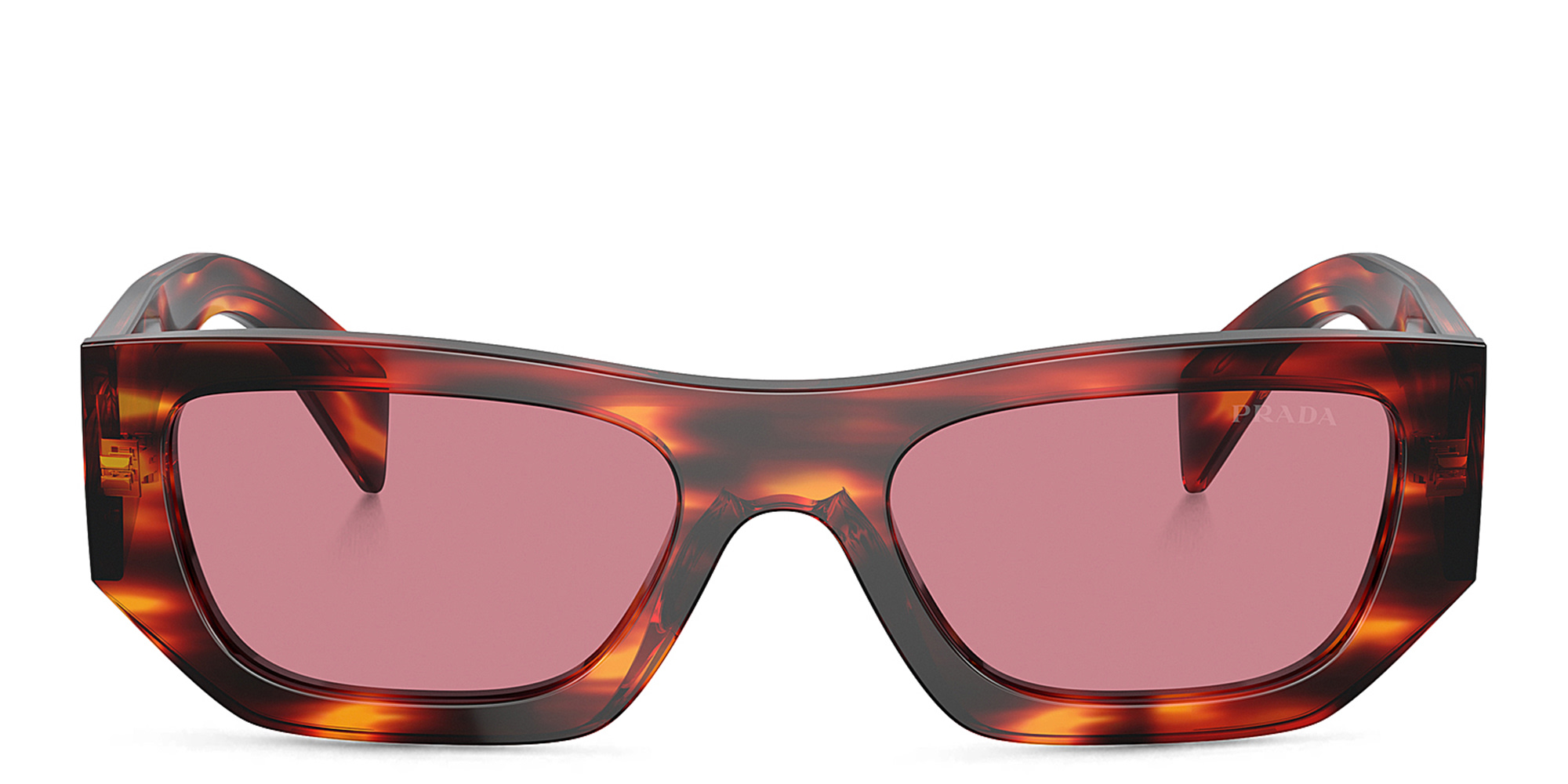 Shop PRADA Unisex Pillow Sunglasses in Havana Red online.