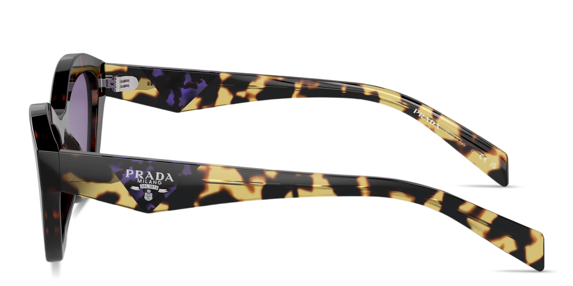Shop PRADA Logo Print Cat-Eye Sunglasses in Havana online.