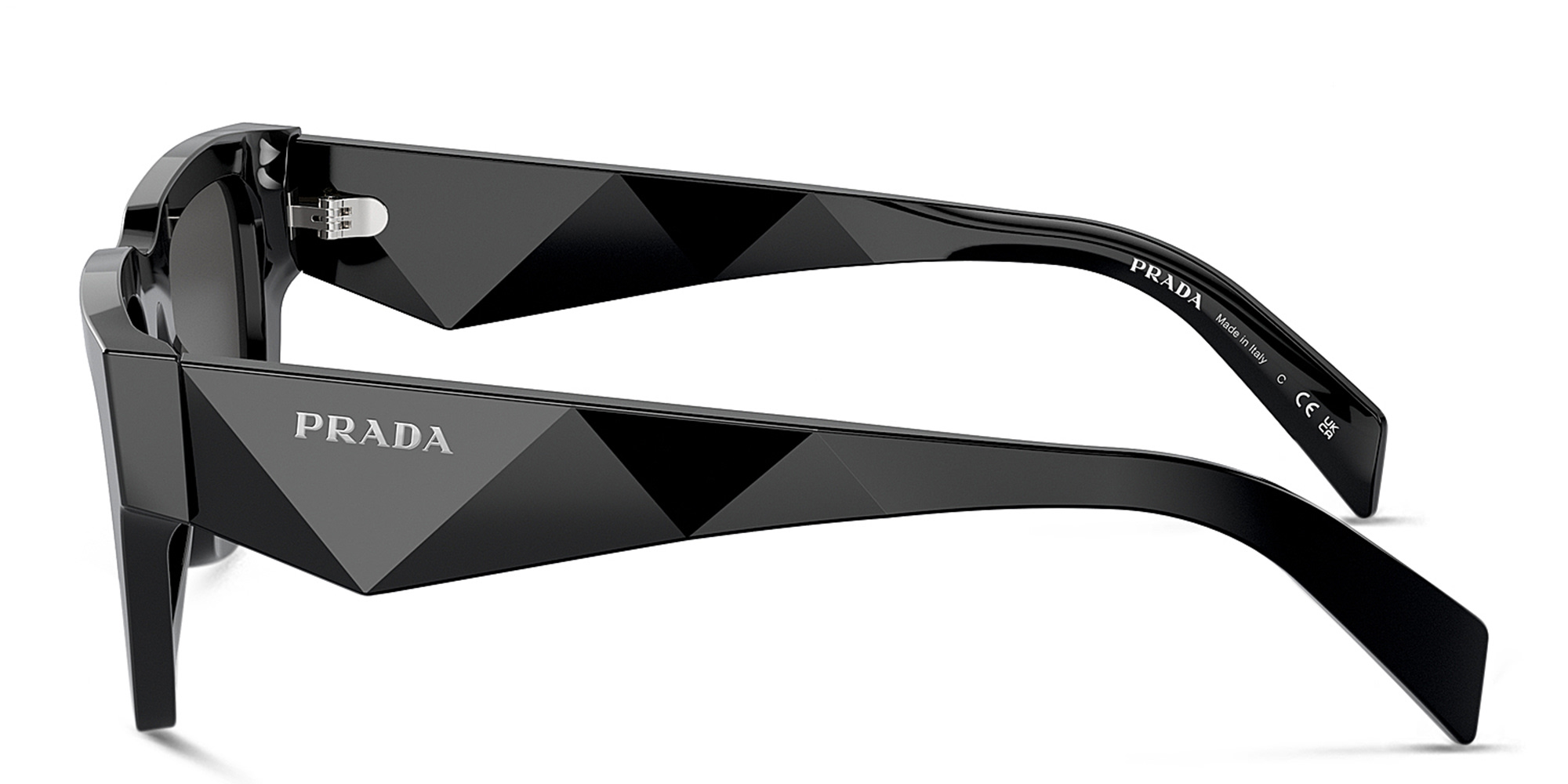 PRADA Logo Pillow Sunglasses in Black – Product Photo 3