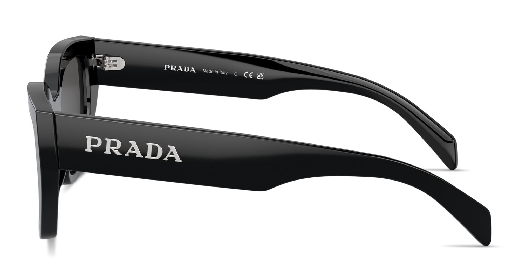 PRADA Logo Lettering Butterfly Sunglasses in Black – Product Photo 3