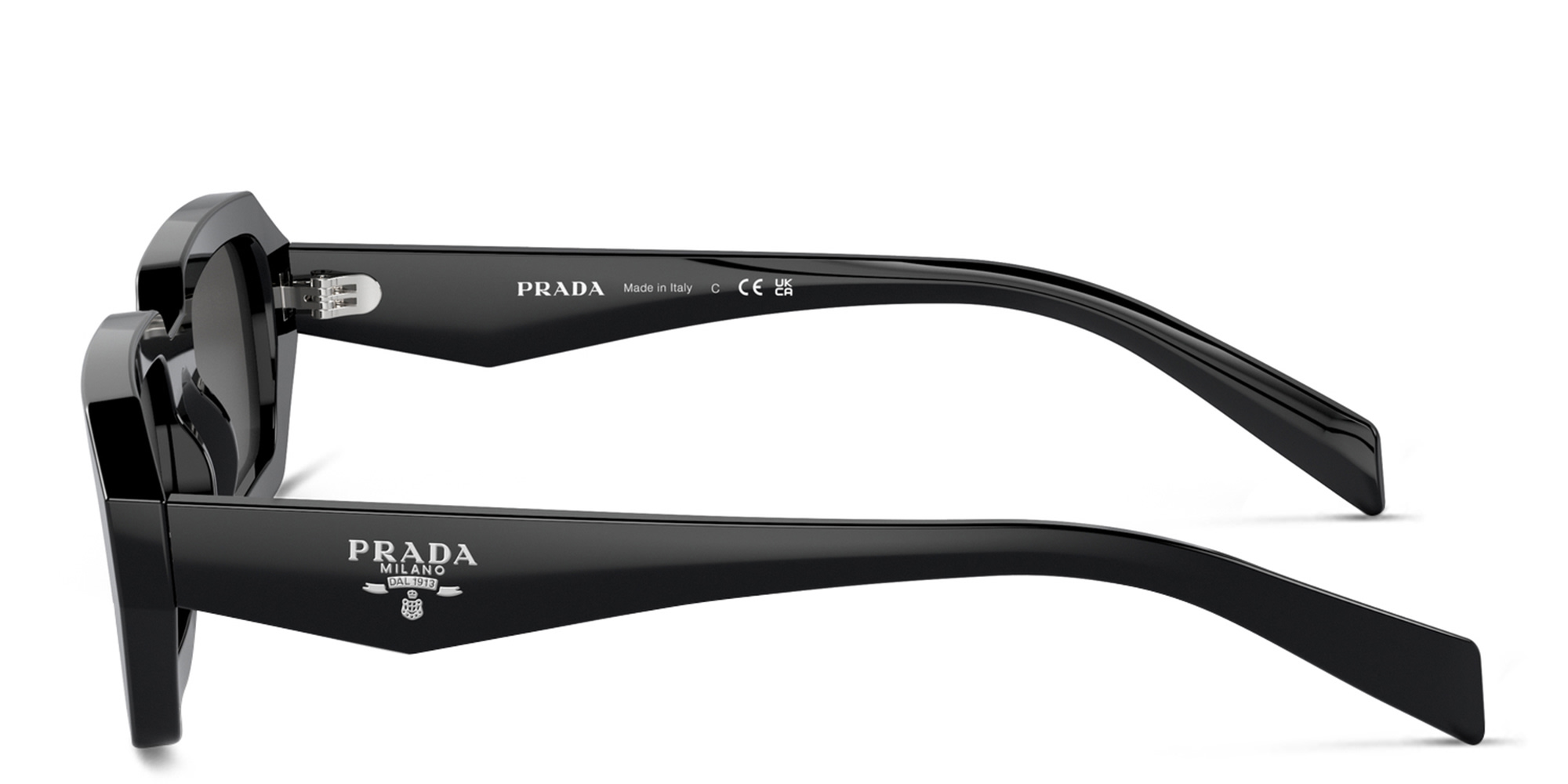 PRADA Rectangle Sunglasses in Black – Product Photo 3
