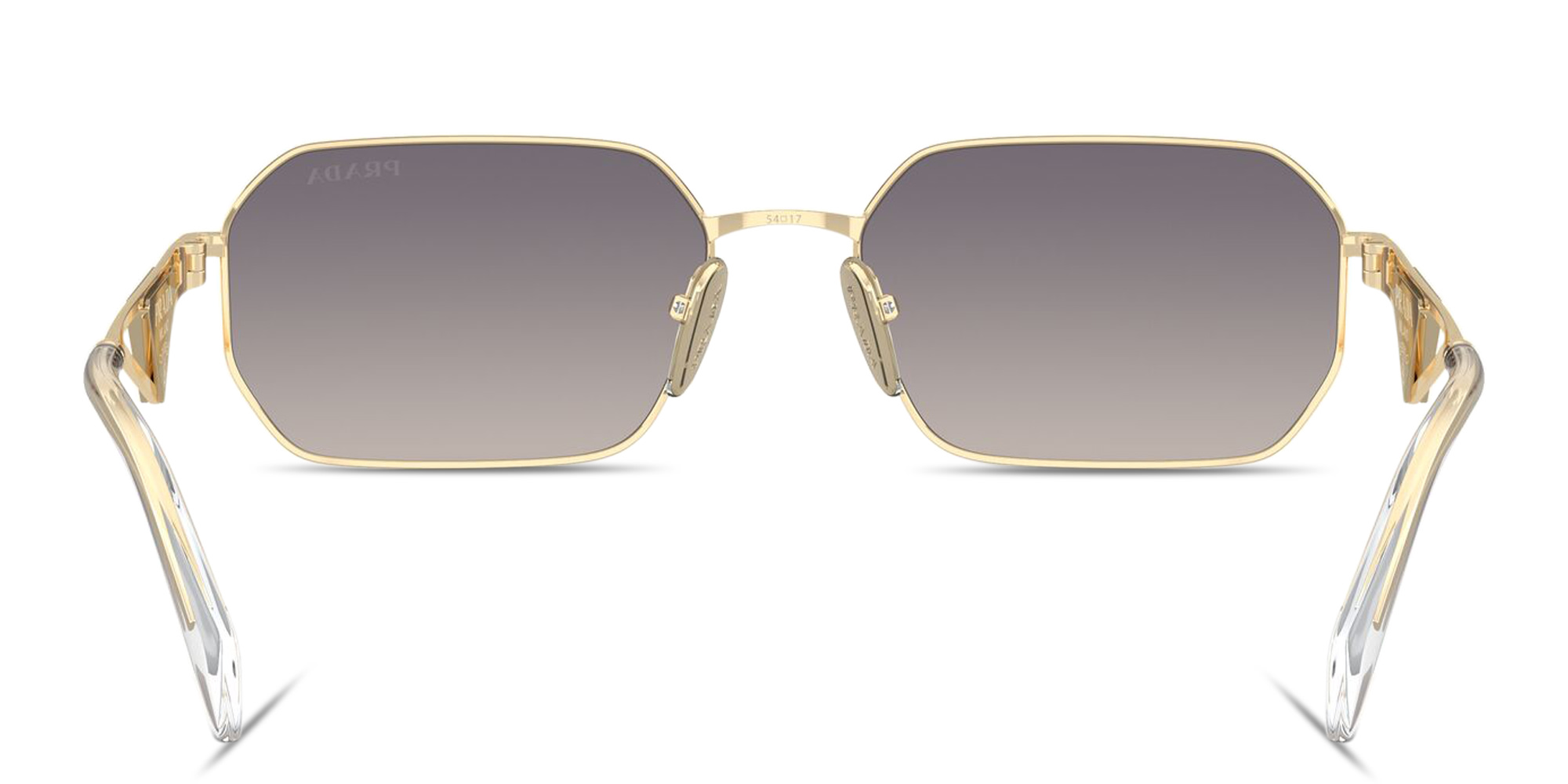 PRADA Triangle Logo Irregular Sunglasses in Gold – Product Photo 4
