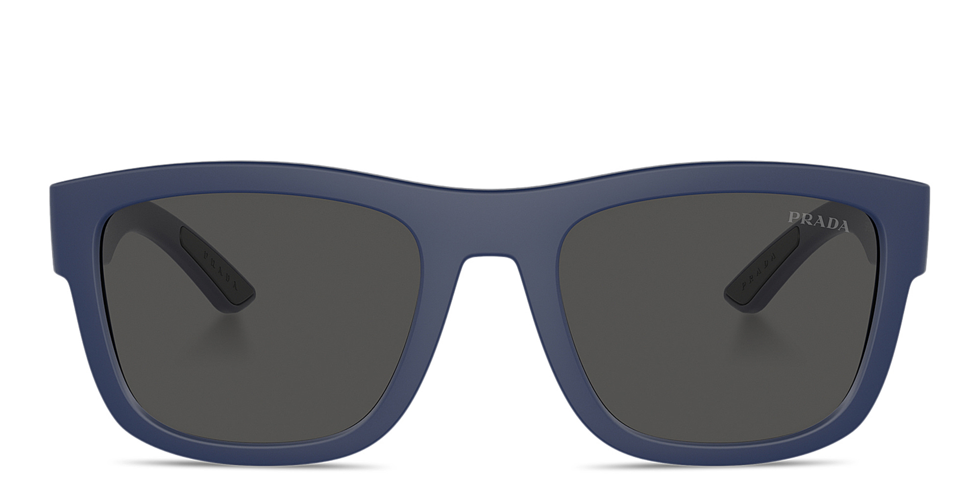 Shop Prada Linea Rossa Square Sunglasses in Blue online.