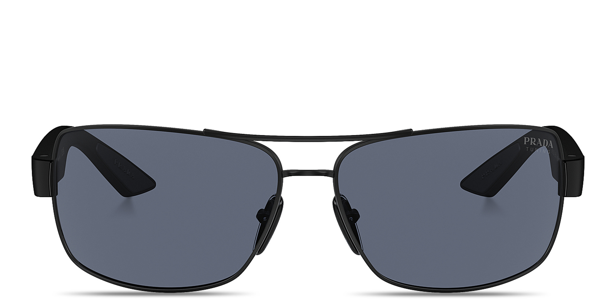 Prada Linea Rossa Logo Signature Wide Pillow Sunglasses in Matte Black – Product Photo 1