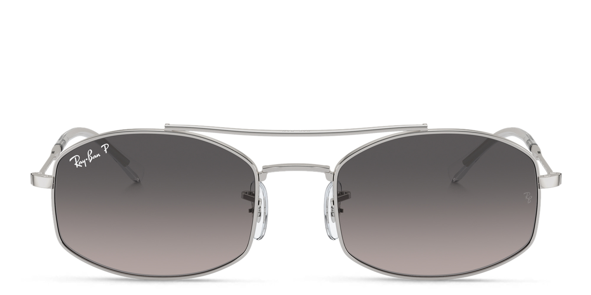 Ray-Ban Unisex Oval Sunglasses in Silver – Product Photo 1