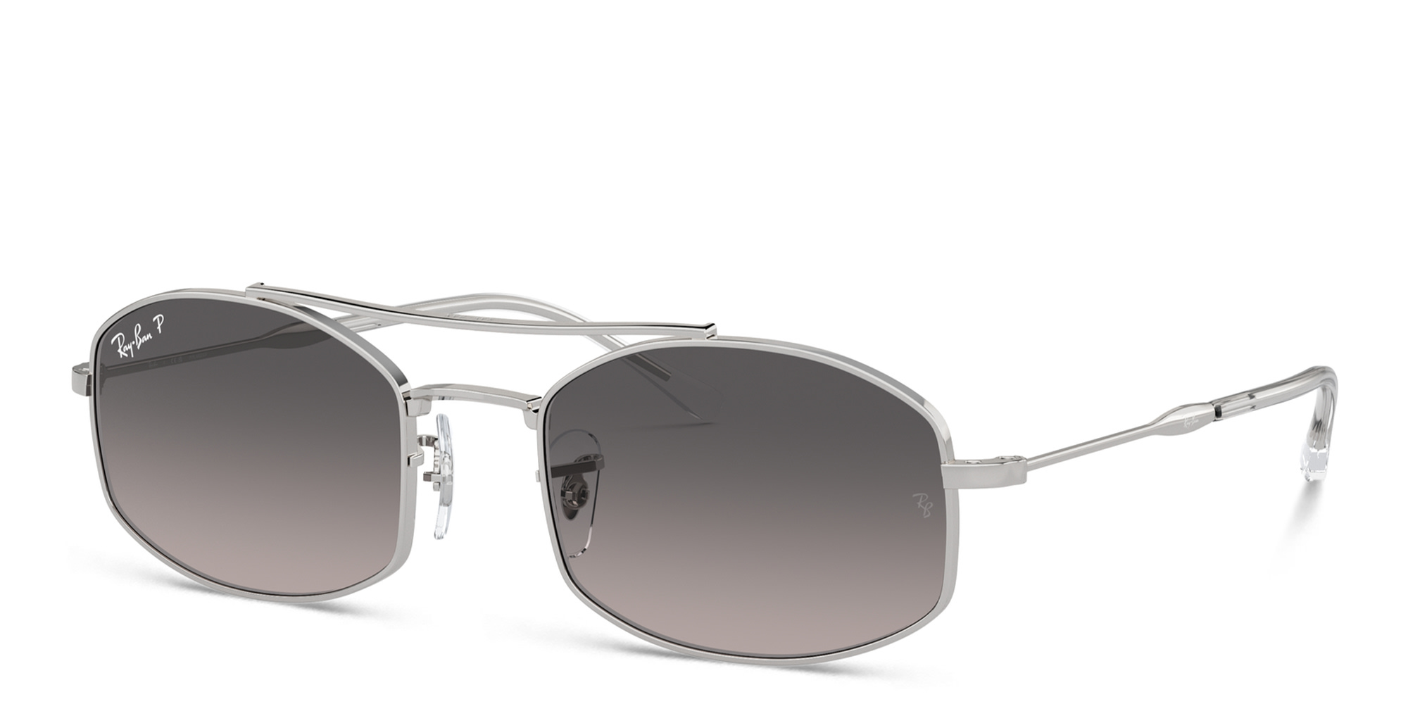 Ray-Ban Unisex Oval Sunglasses in Silver – Product Photo 2